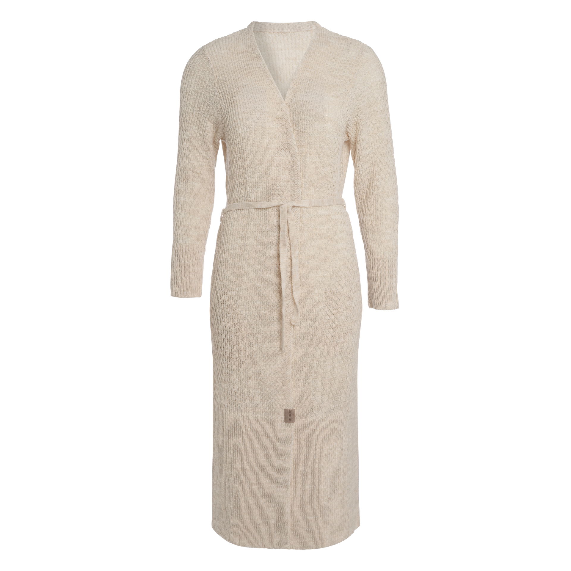 Gina Long Knitted Cardigan Beige - 40/42 - With side pockets