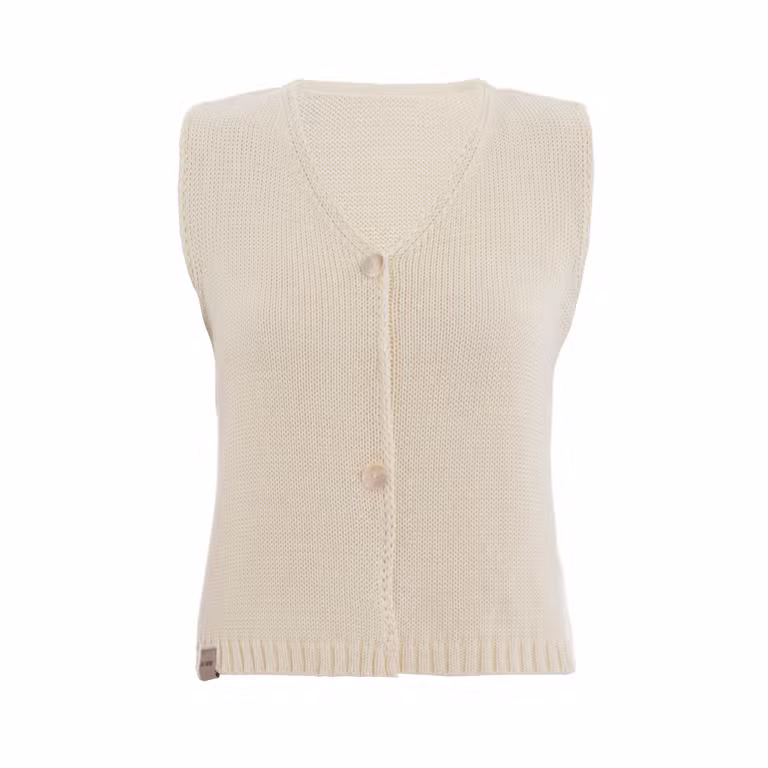 Lumi Knitted Gilet Ecru - 40/42
