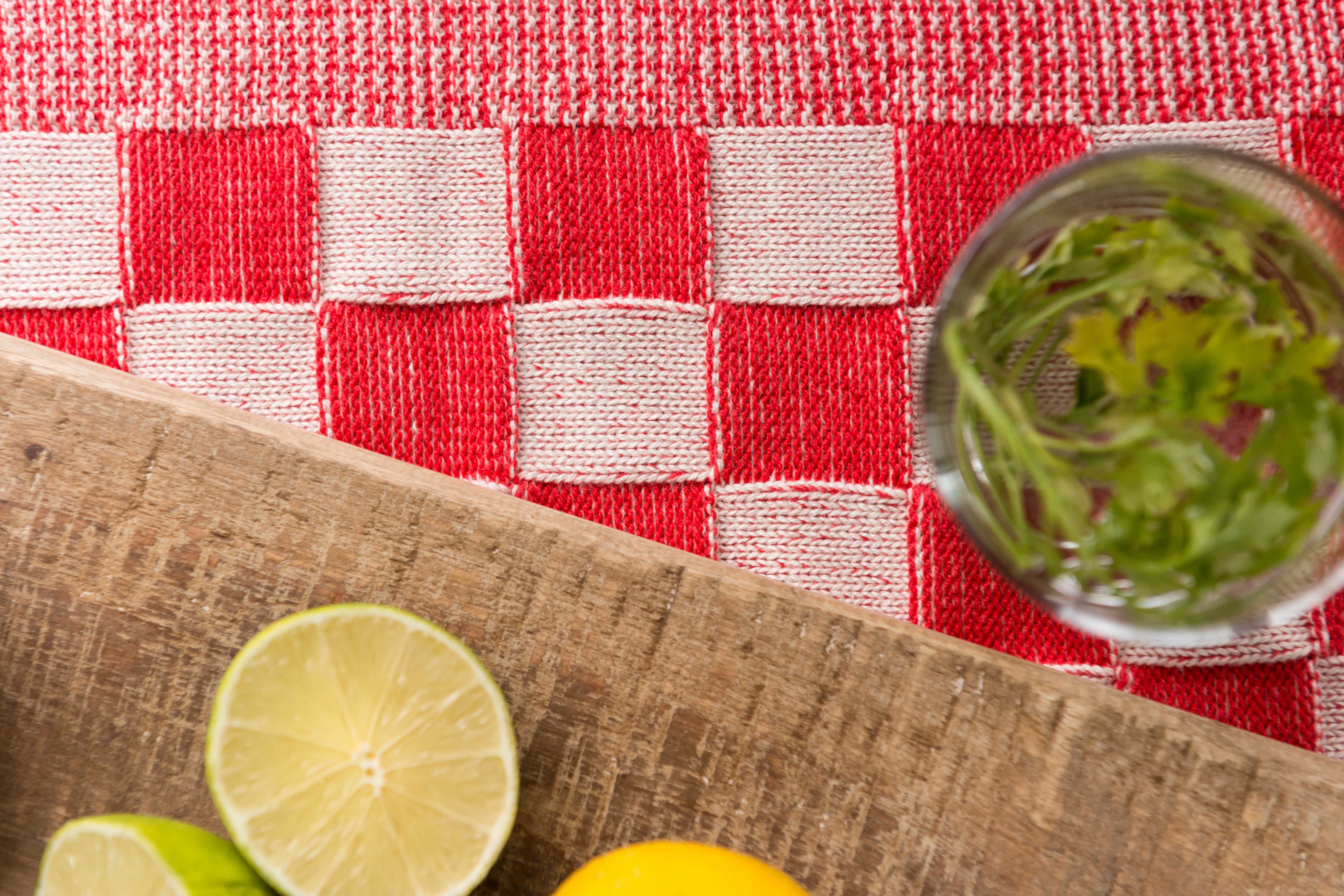 Placemat Block Ecru/Red