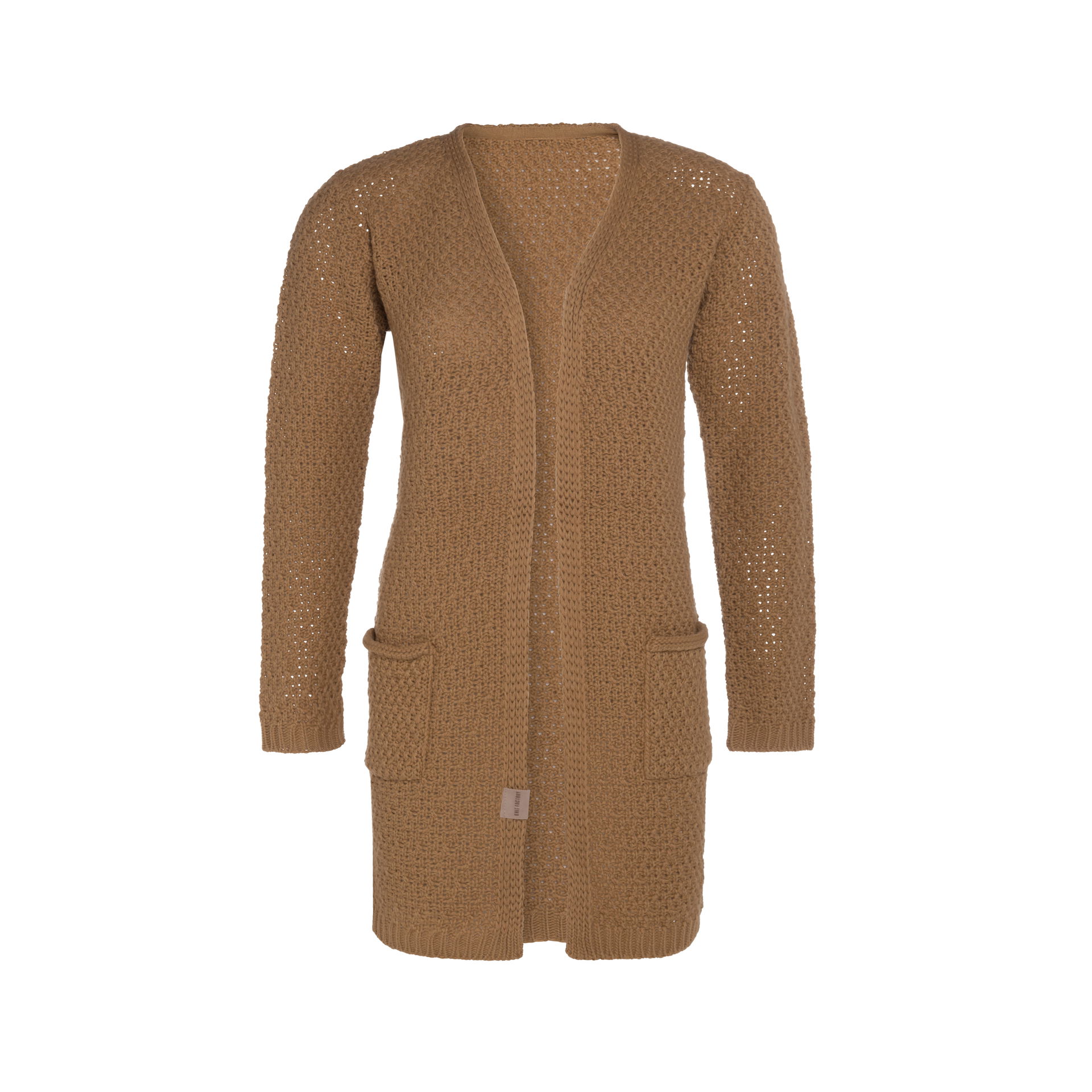 Luna Gebreid Vest New Camel - 36/38 - Met steekzakken