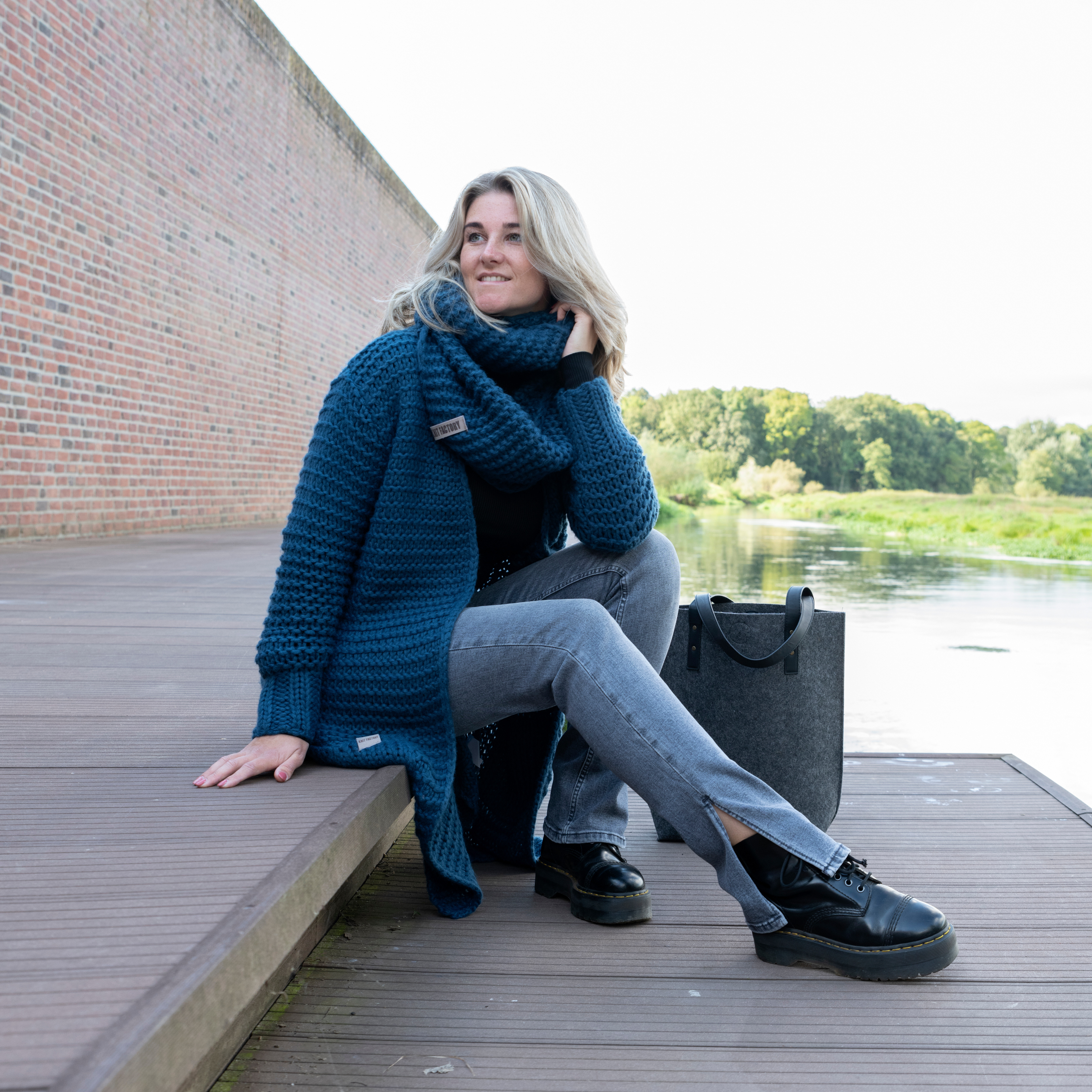 Alex lange Strickjacke Violett - 40/42