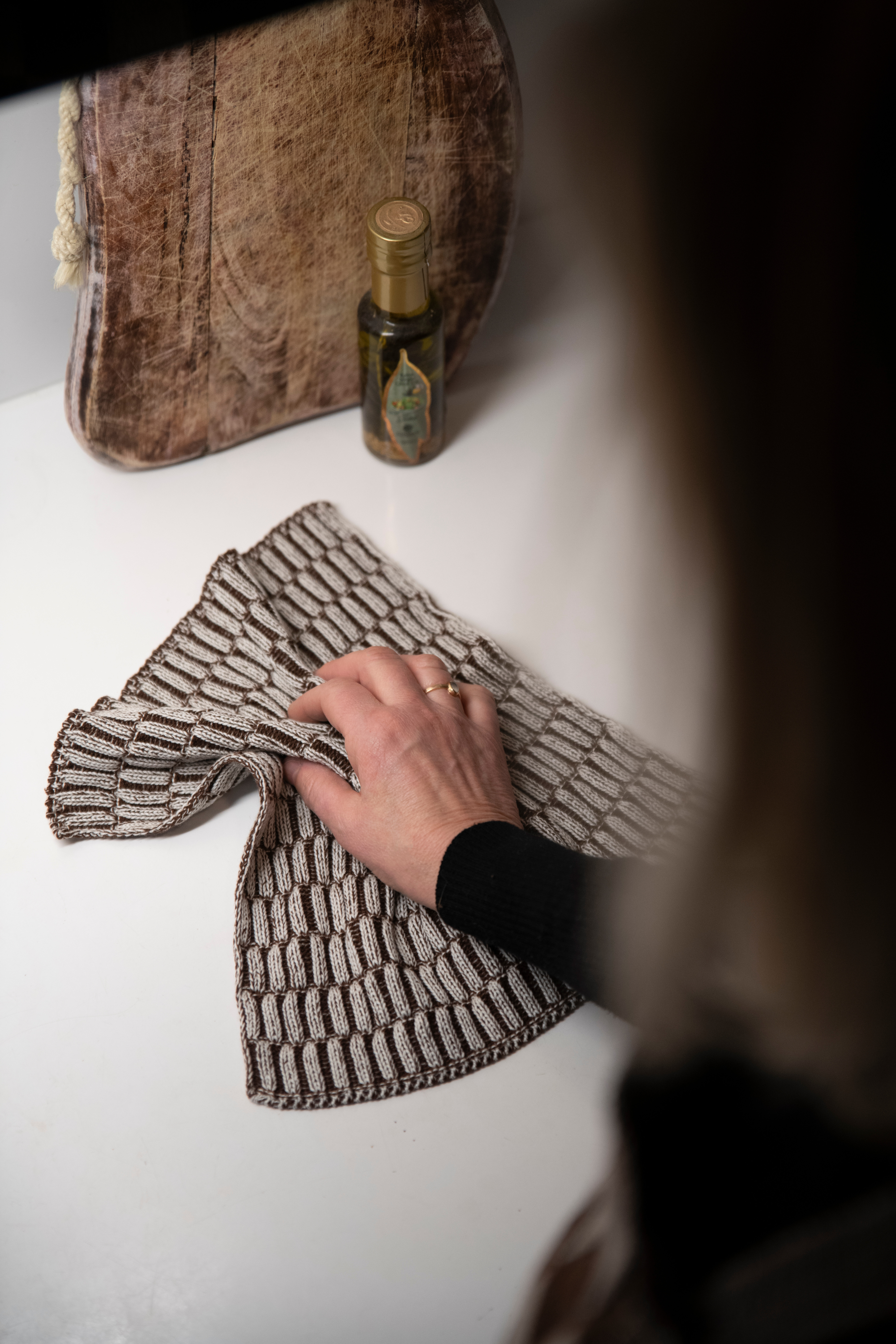 Spültuch Block Ecru/Khaki