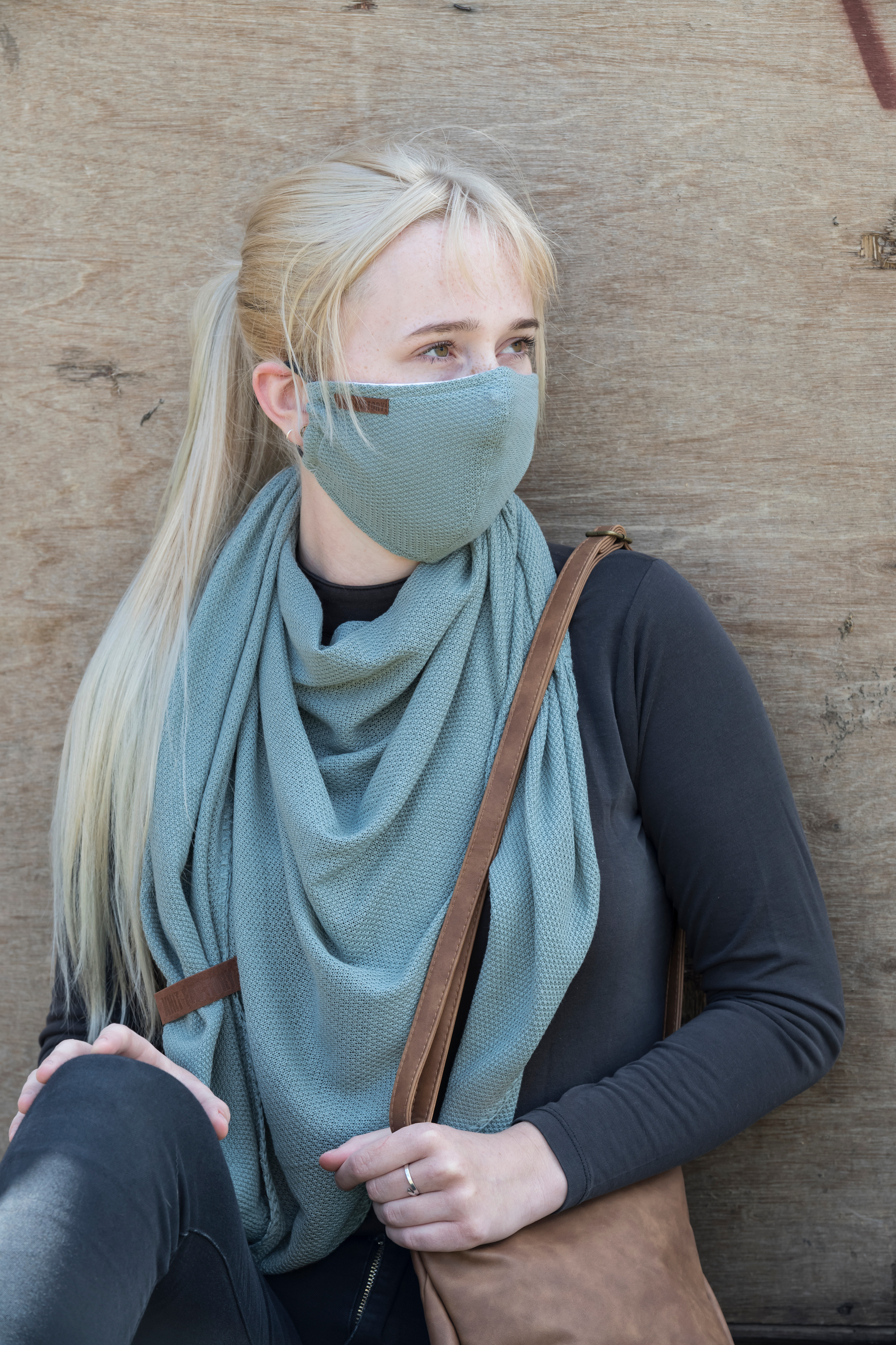 Lola Triangle Scarf Stone Green