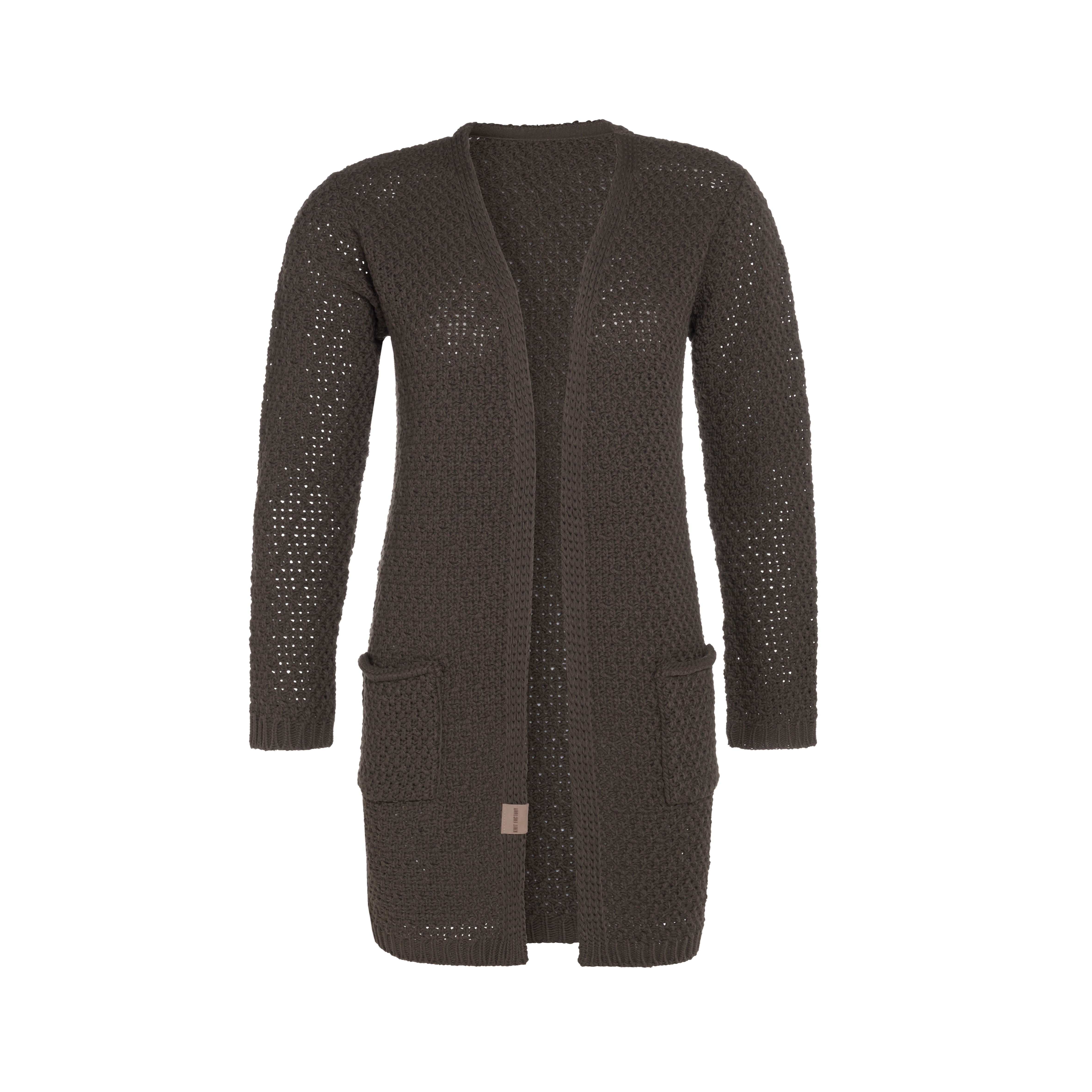 Luna Gebreid Vest Taupe - 40/42 - Met steekzakken