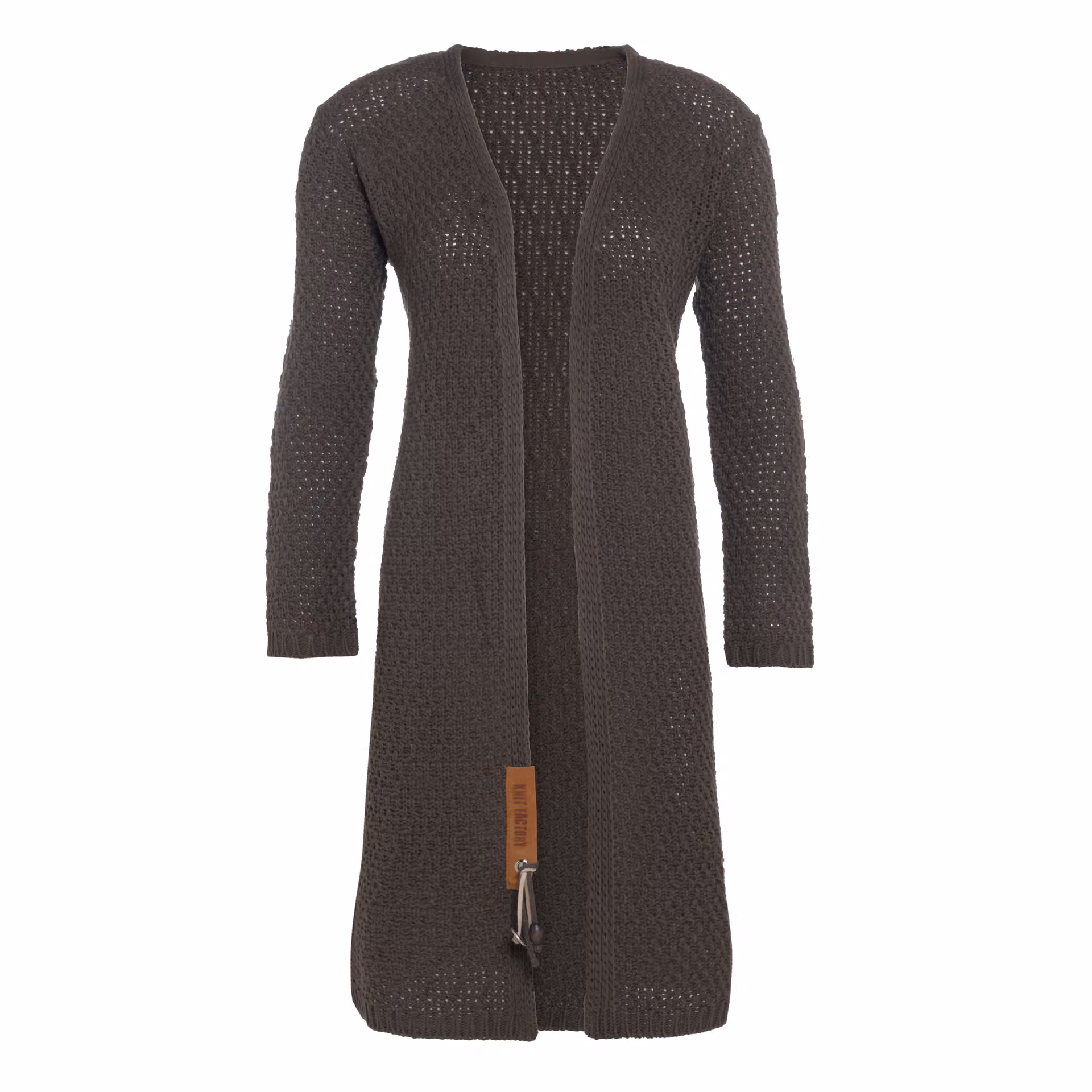 Luna Lange Strickjacke Taupe - 40/42