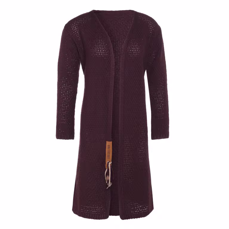 Luna Lange Strickjacke Aubergine - 36/38