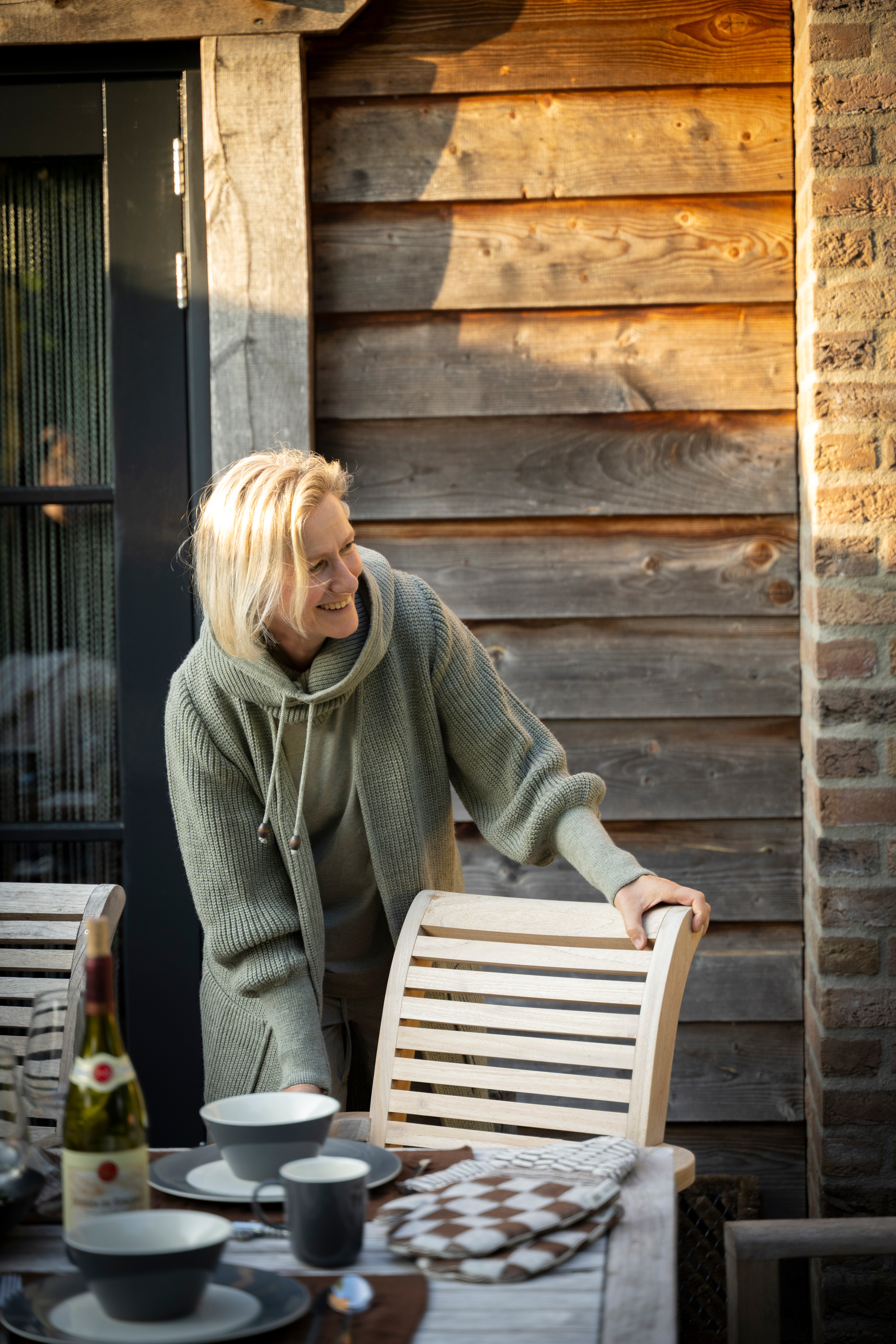 Patty Lange Strickjacke Iced Clay - 36/38