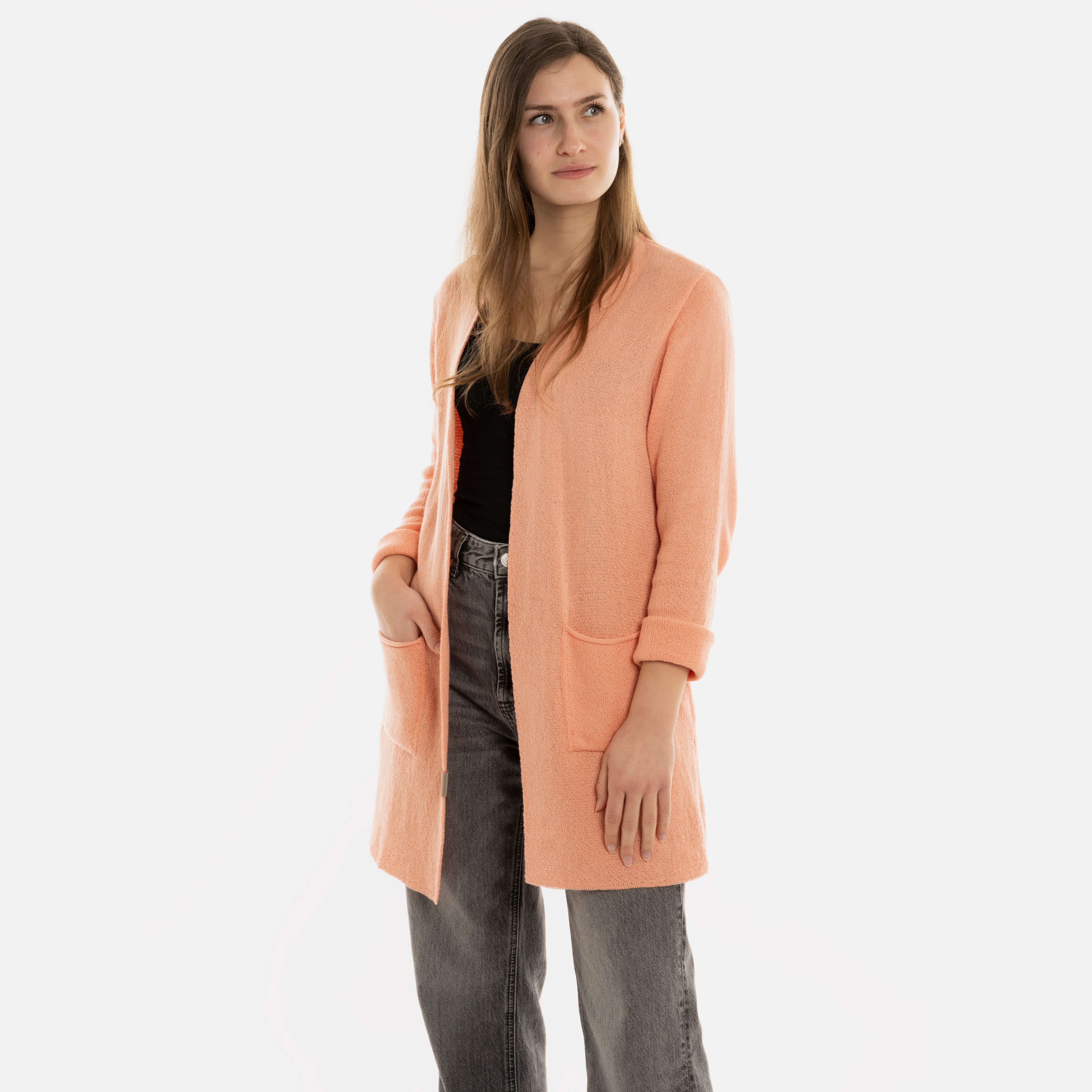 Ella Gebreid Vest Apricot - 40/42