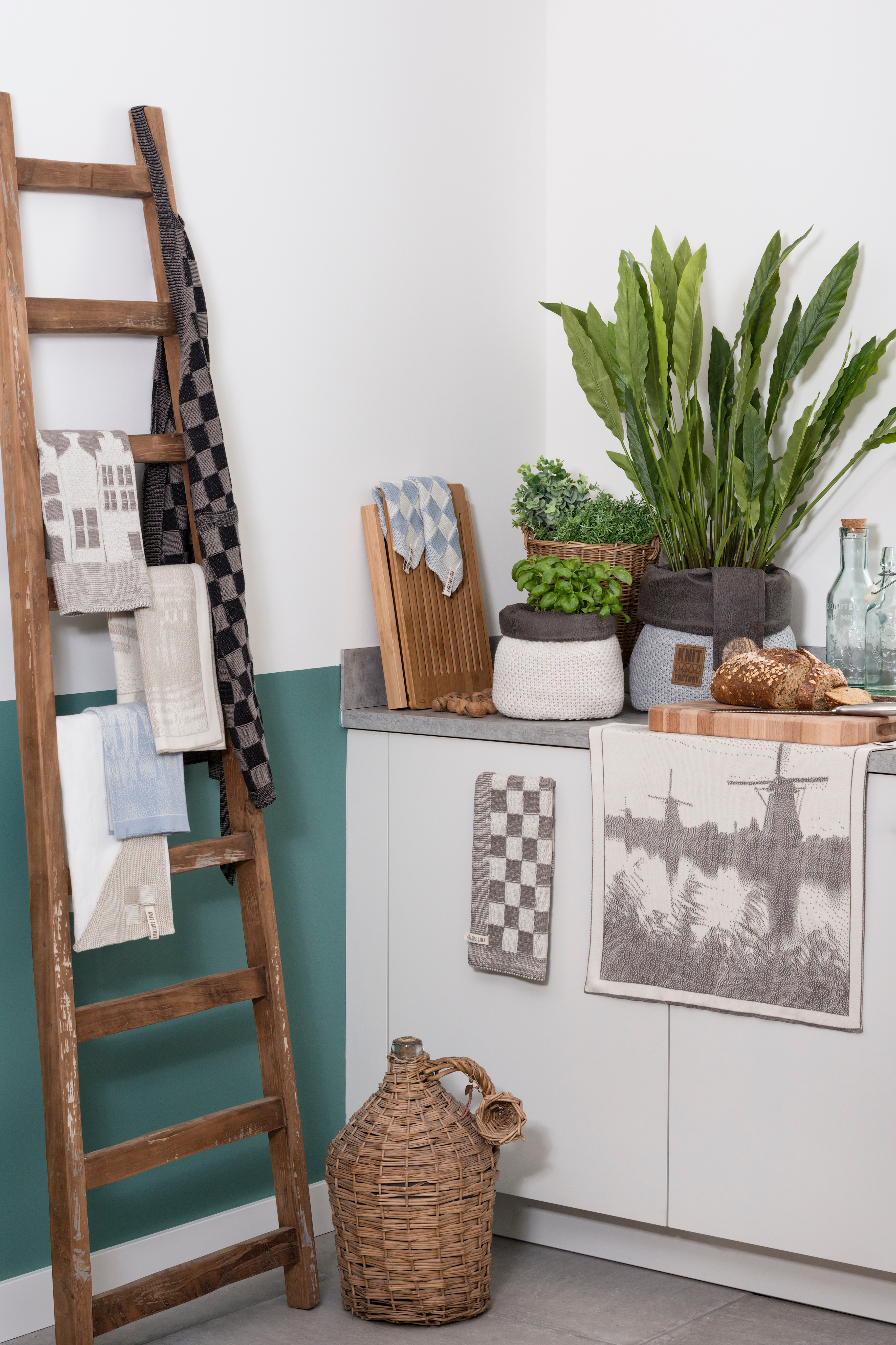 Kitchen Towel Block Ecru/Taupe