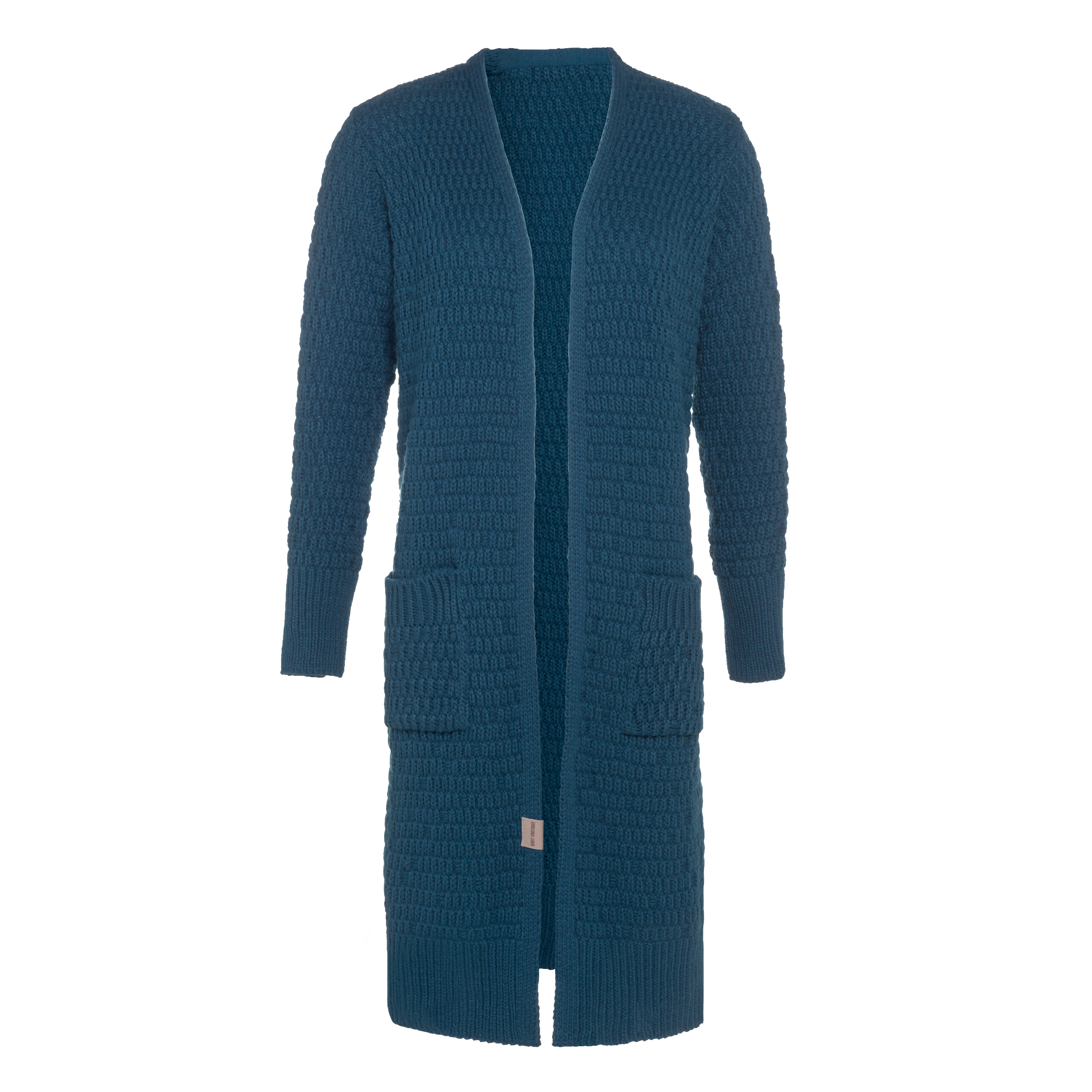 Jaida Long Knitted Cardigan Petrol - 36/38 - With side pockets