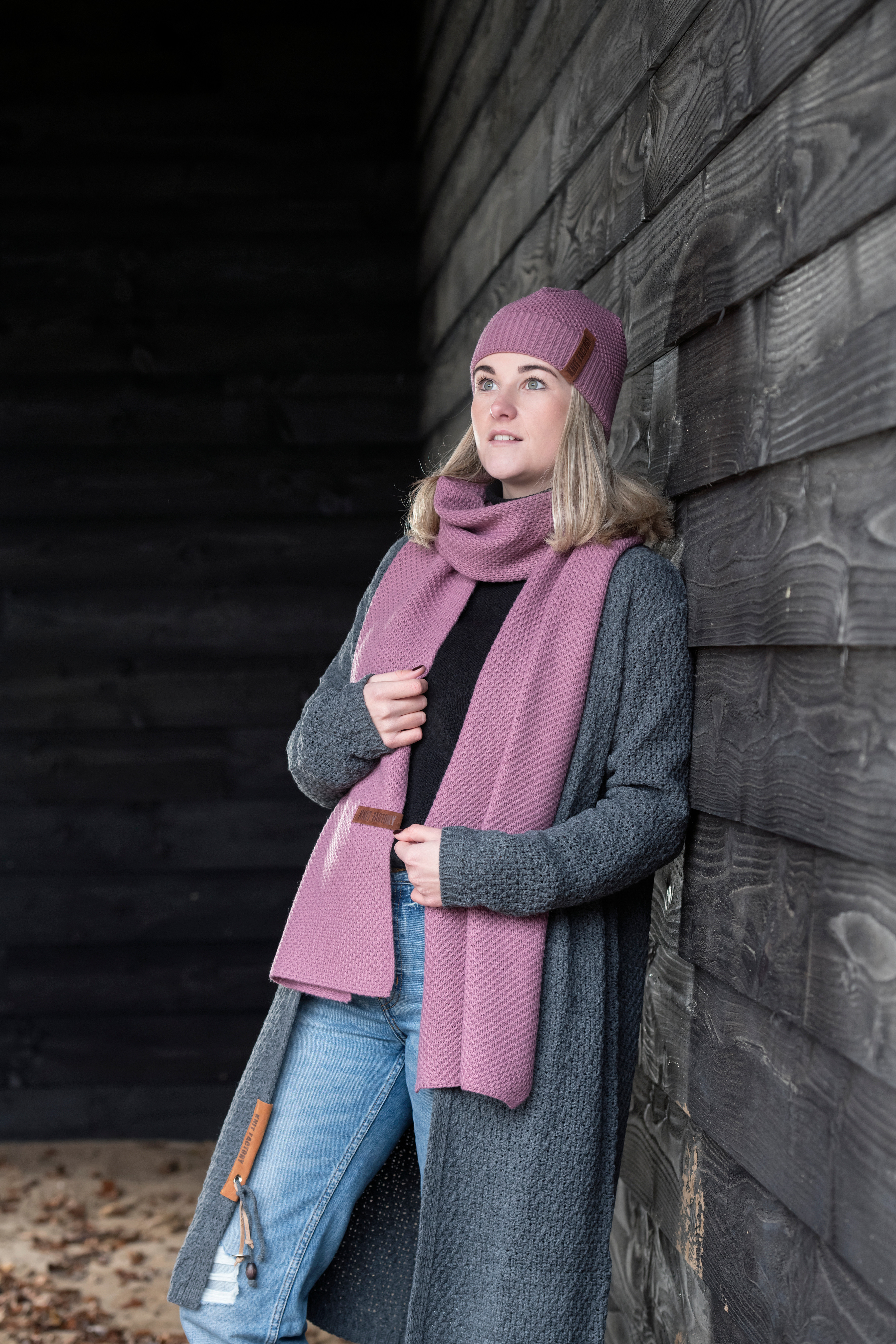 Luna Lange Strickjacke Anthrazit - 36/38