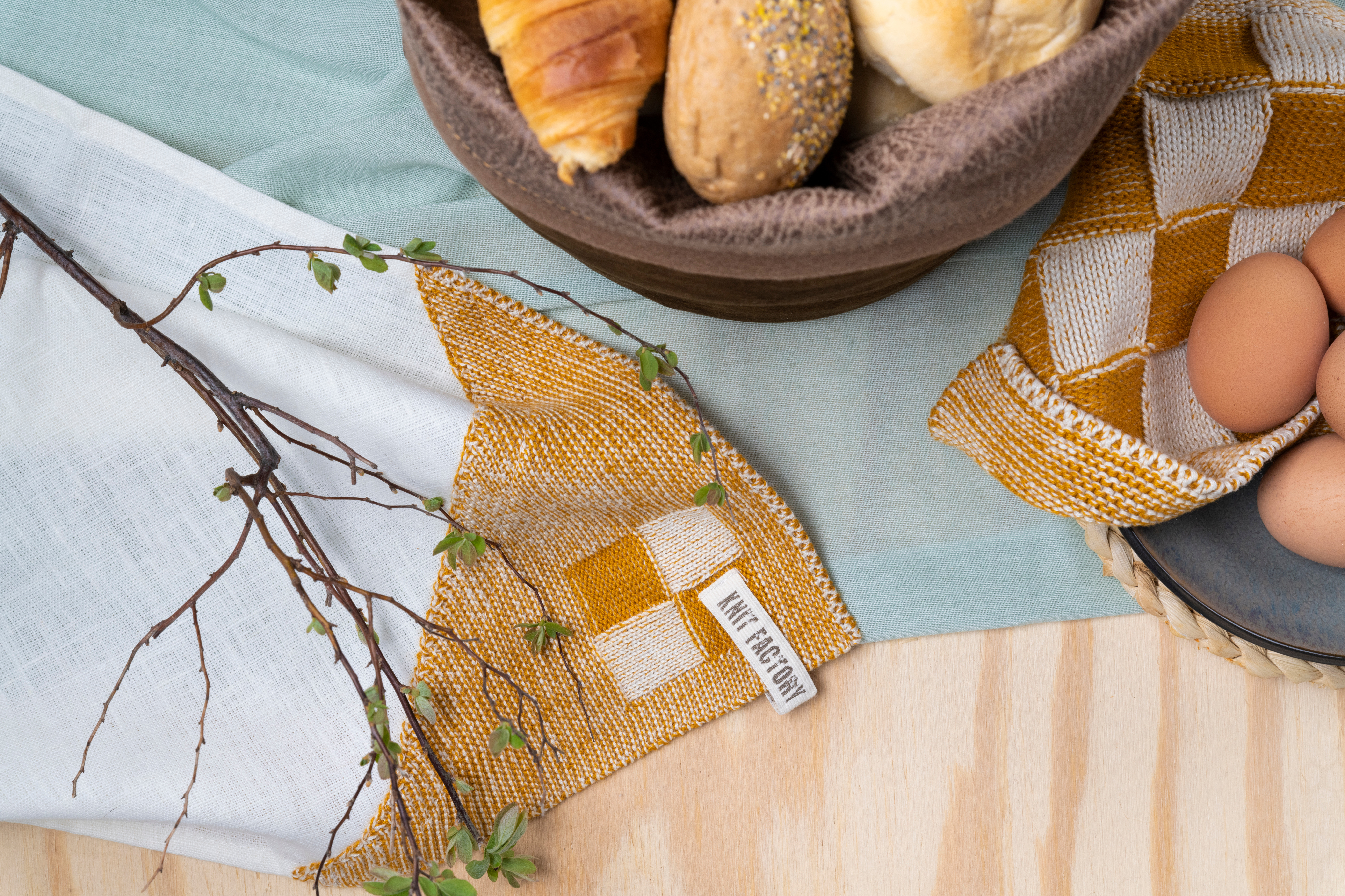 Tea-towel Block Ecru/Apricot