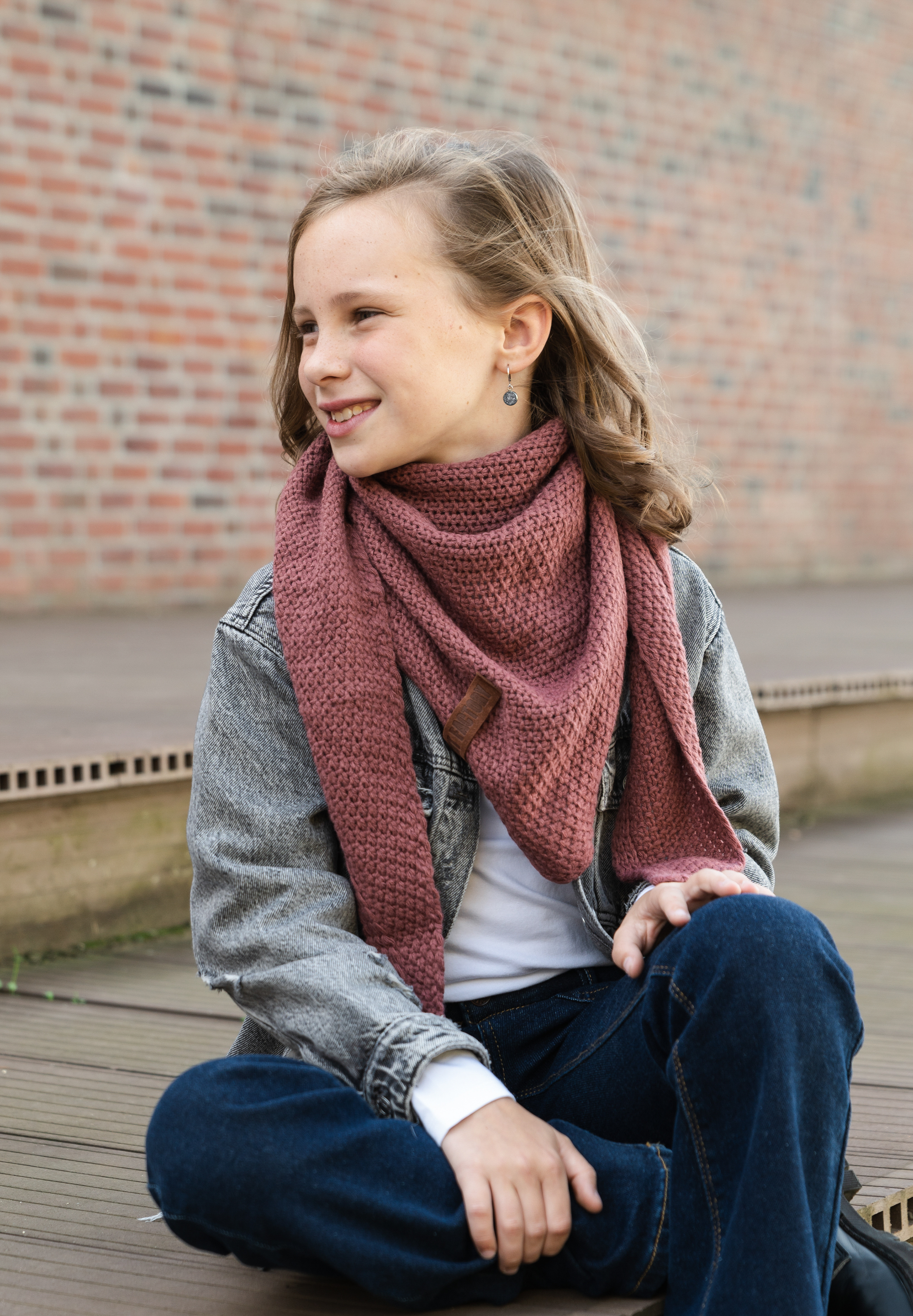 Coco Triangle Scarf Junior Stone Red