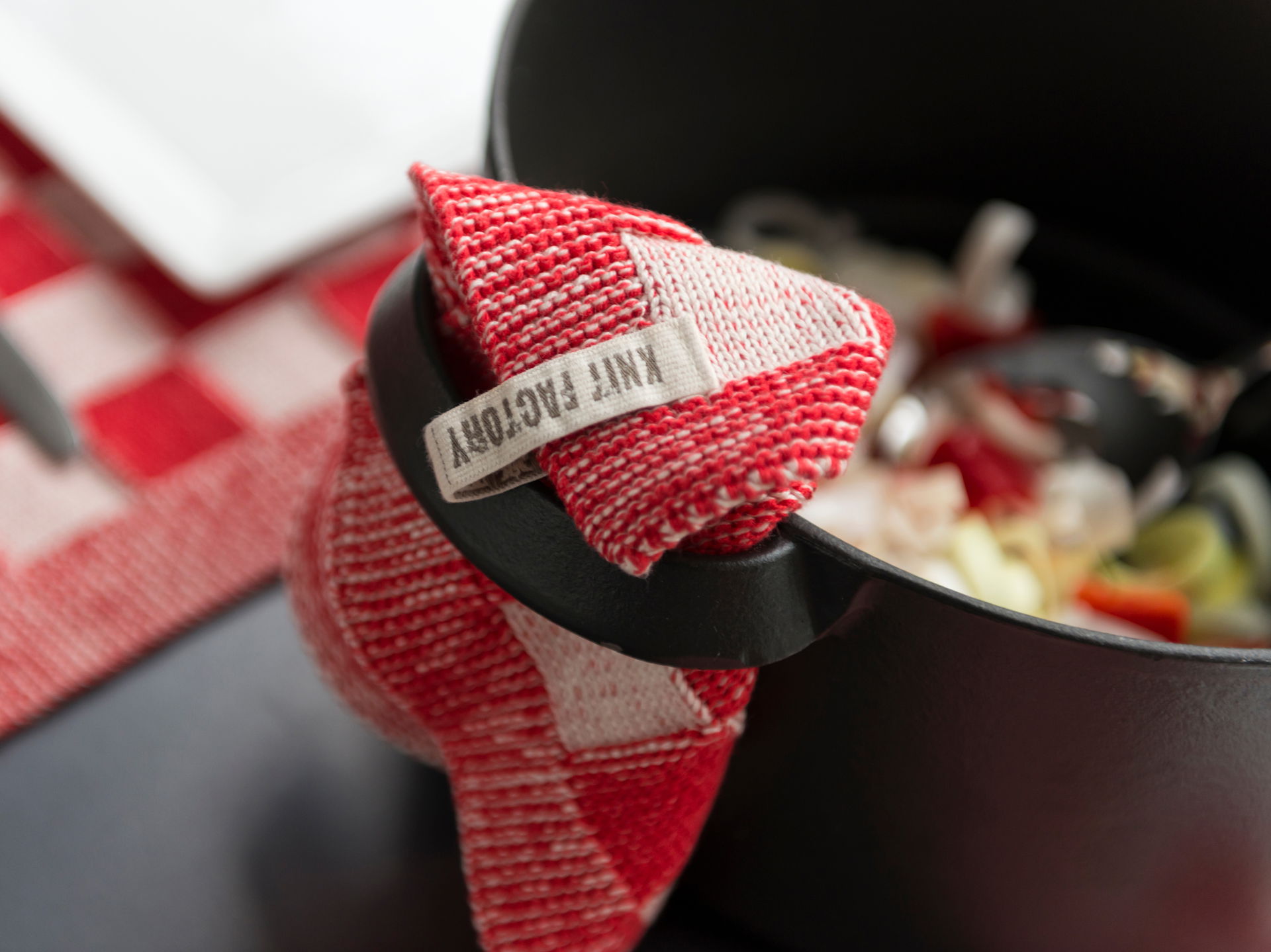 Topflappen Block Ecru/Orange