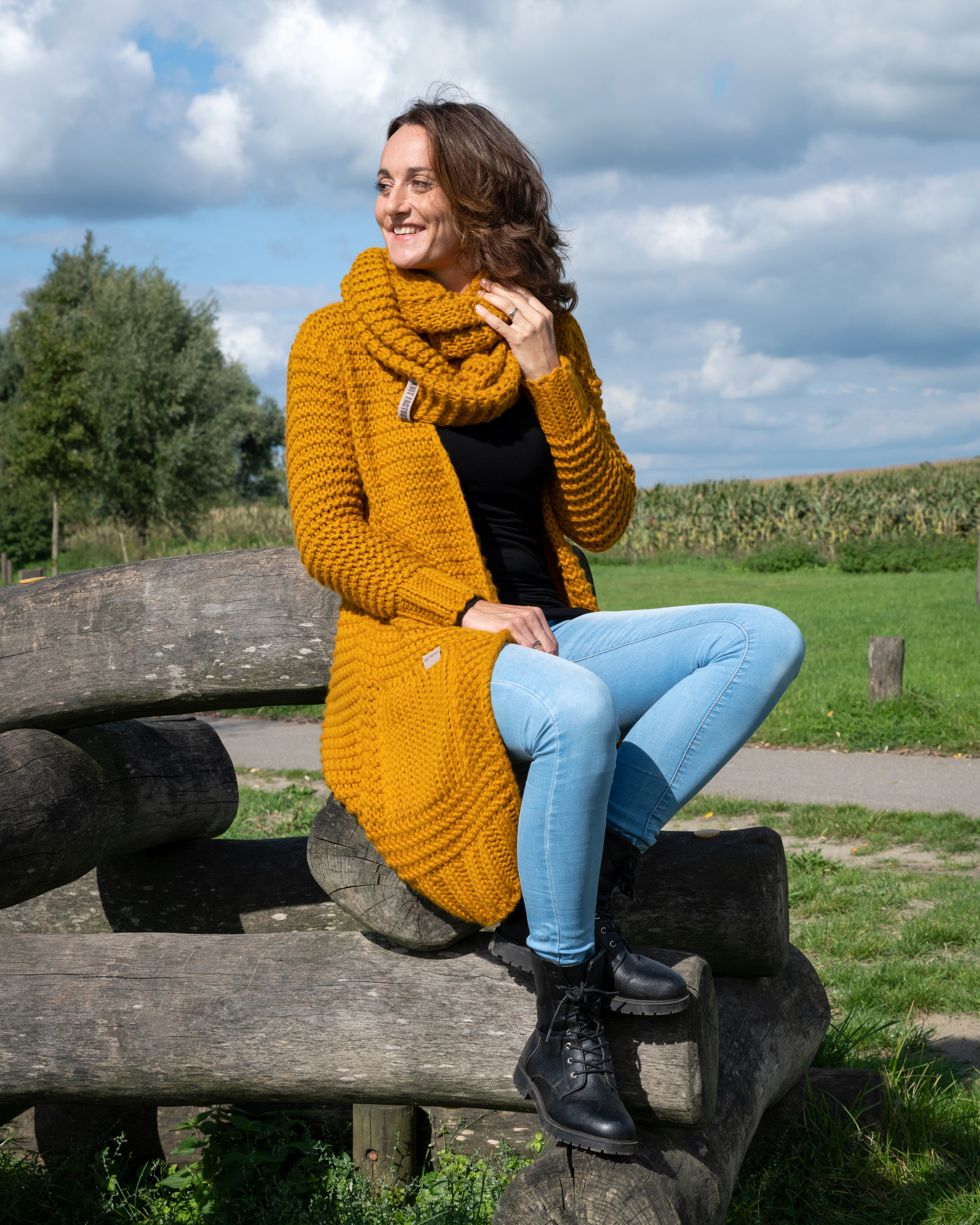 Alex lange Strickjacke Violett - 40/42
