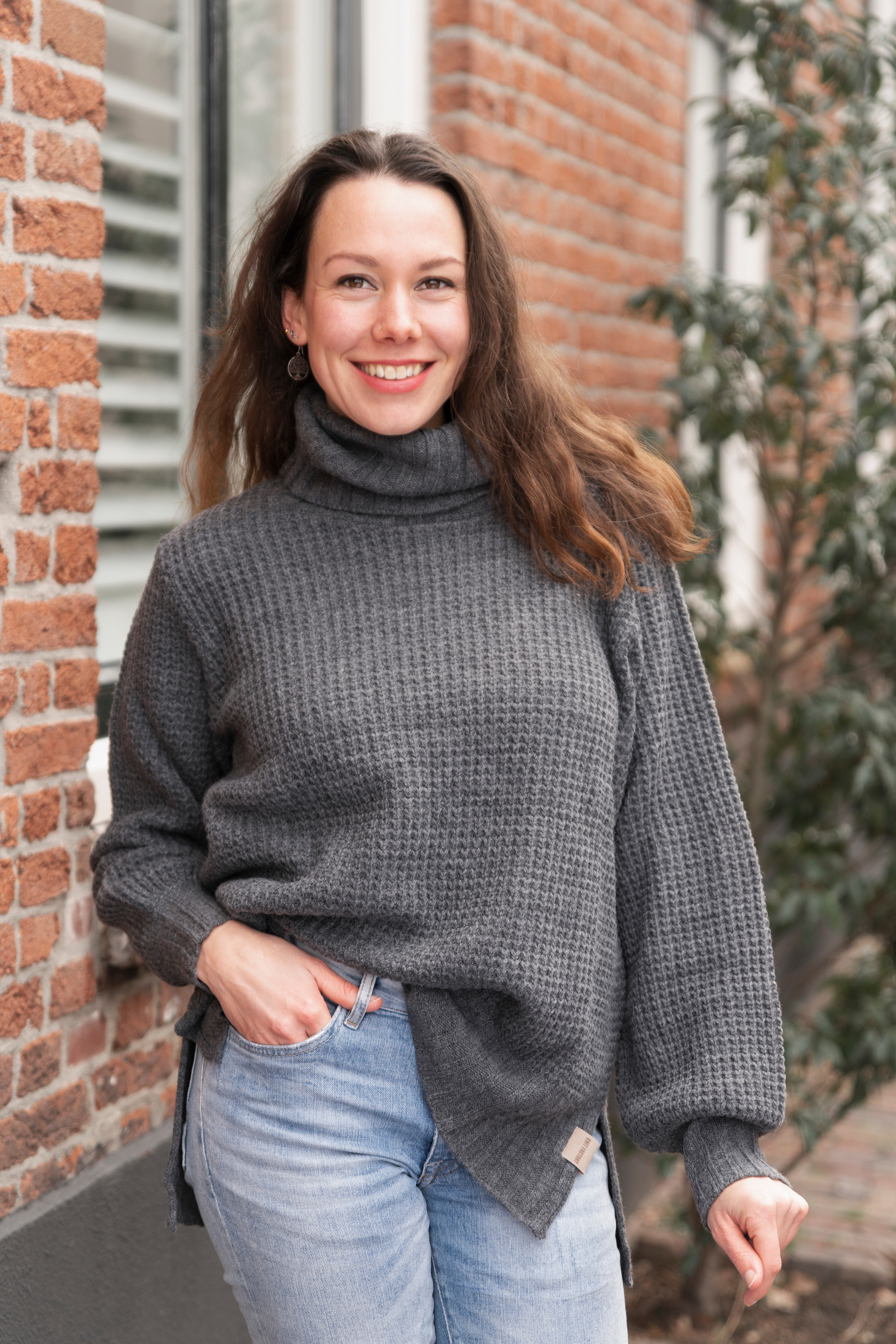 Robin Rollkragen Strickpullover Grau - 36/38