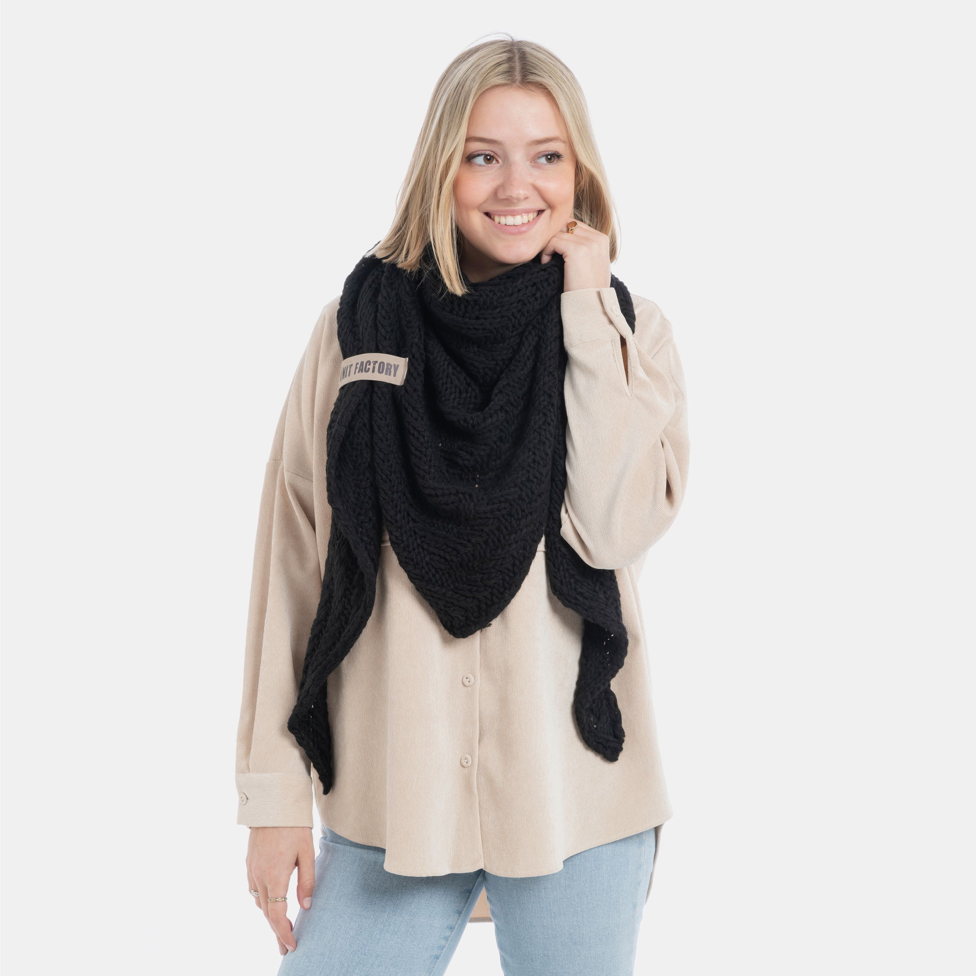 Sally Omslagdoek Zwart