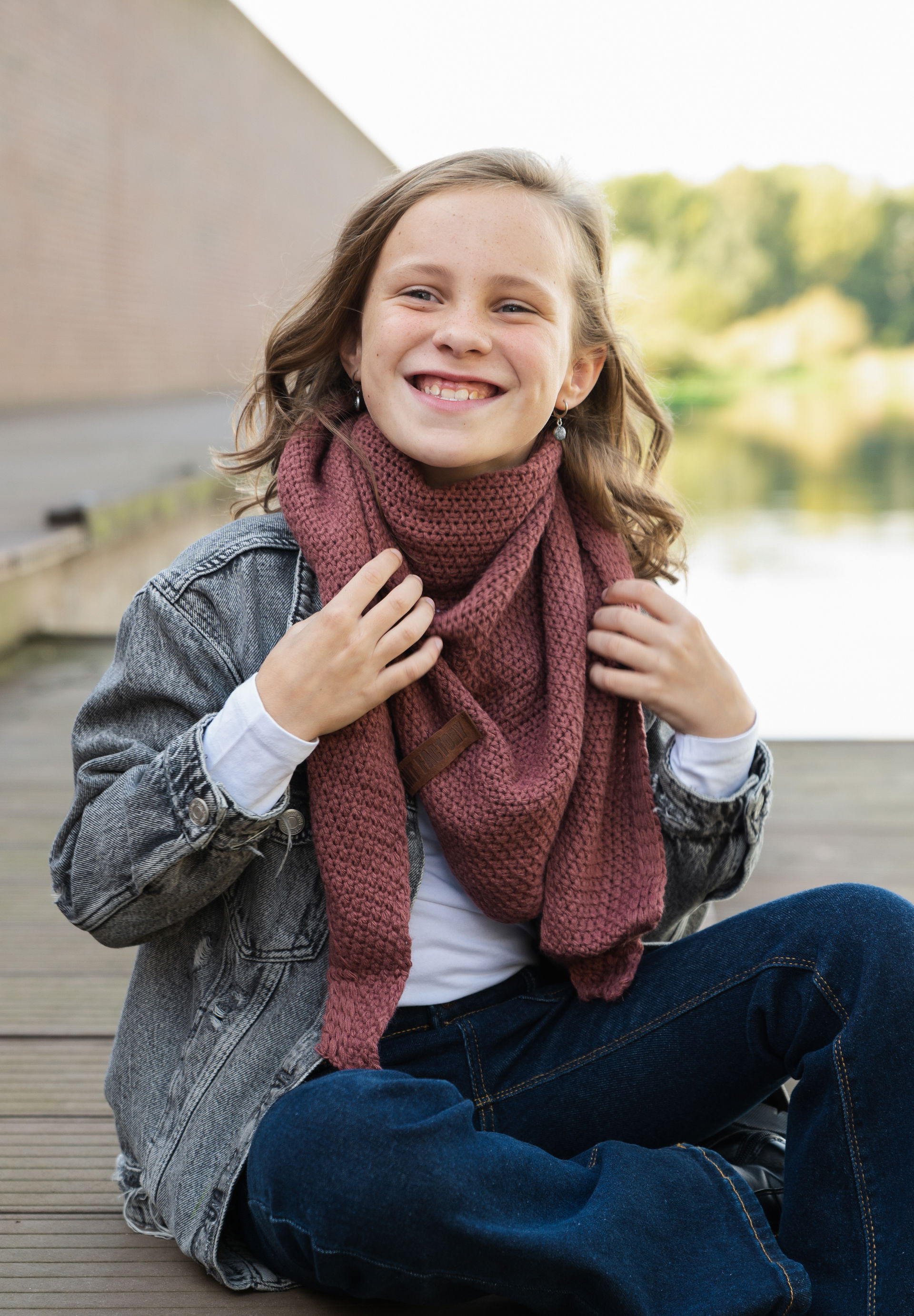 Coco Dreiecksschal Junior Moosgrün