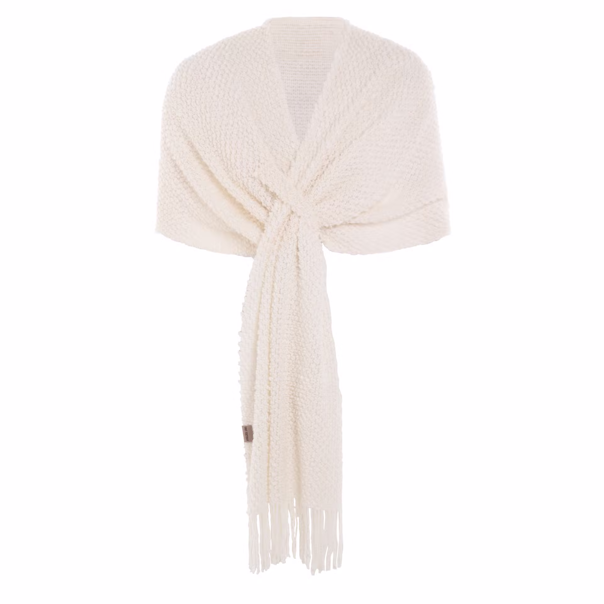 Reese Scarf Beige - With loop and fringes
