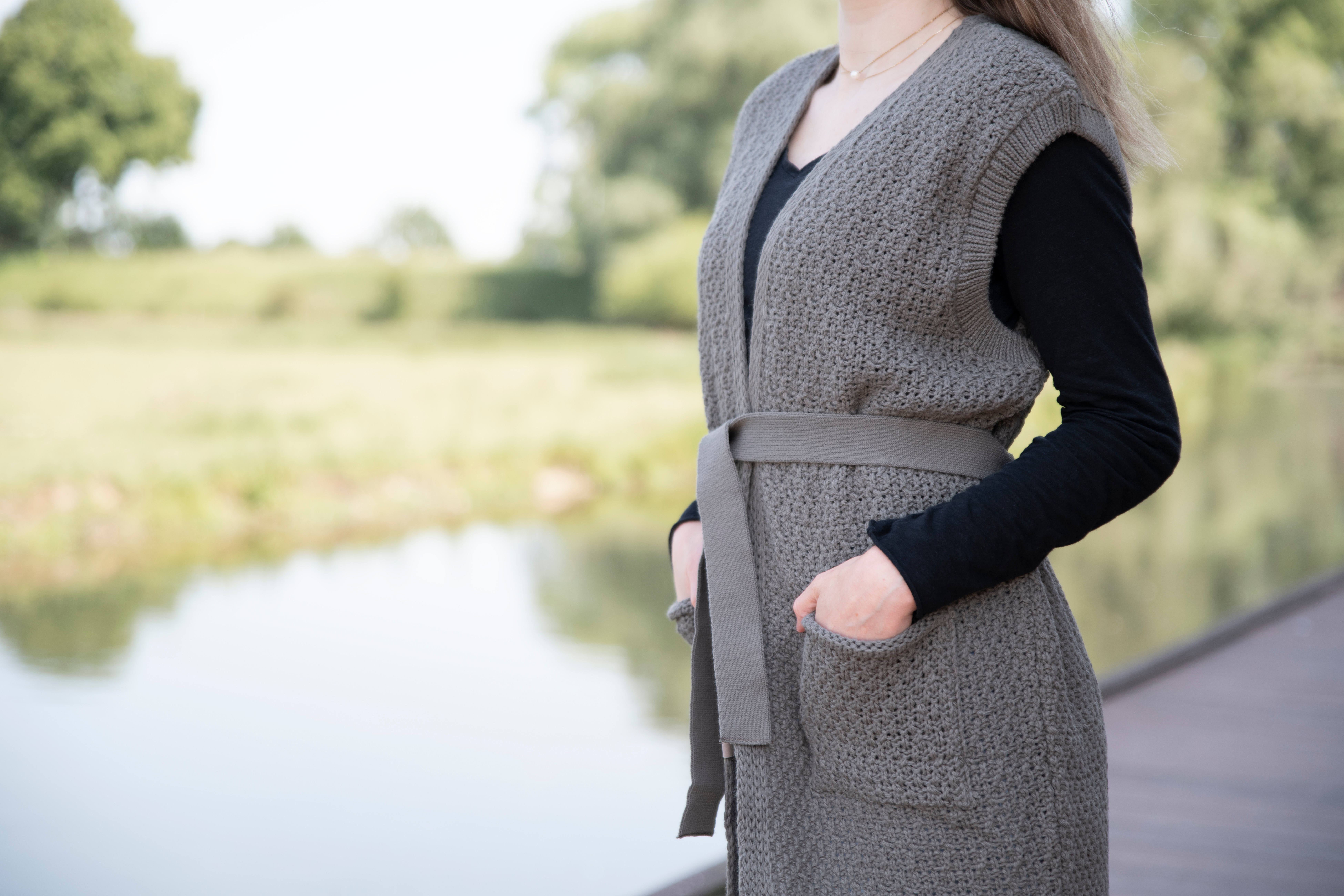 Luna Knitted Vest Light Grey - 40/42