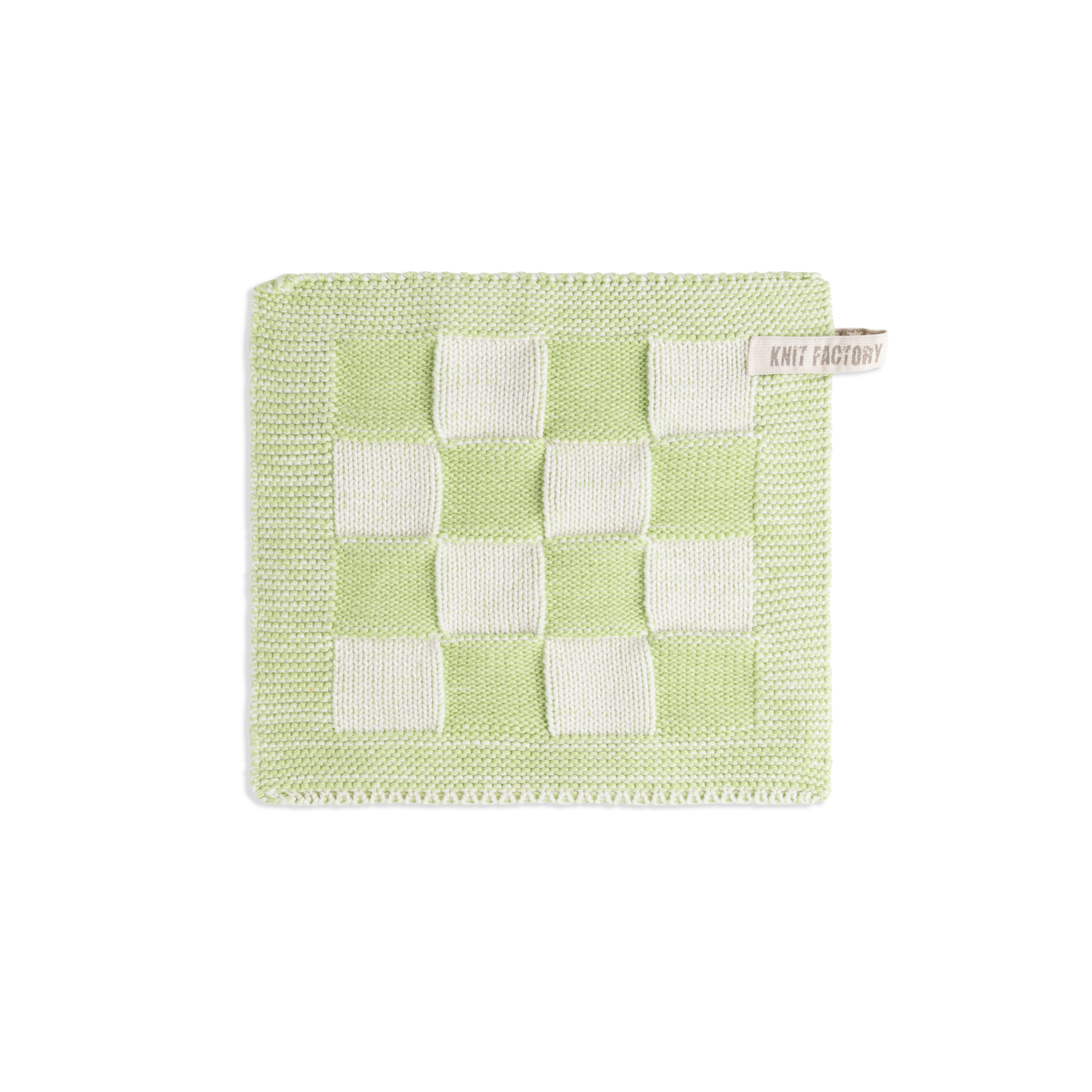 Topflappen Block Ecru/Spring Green