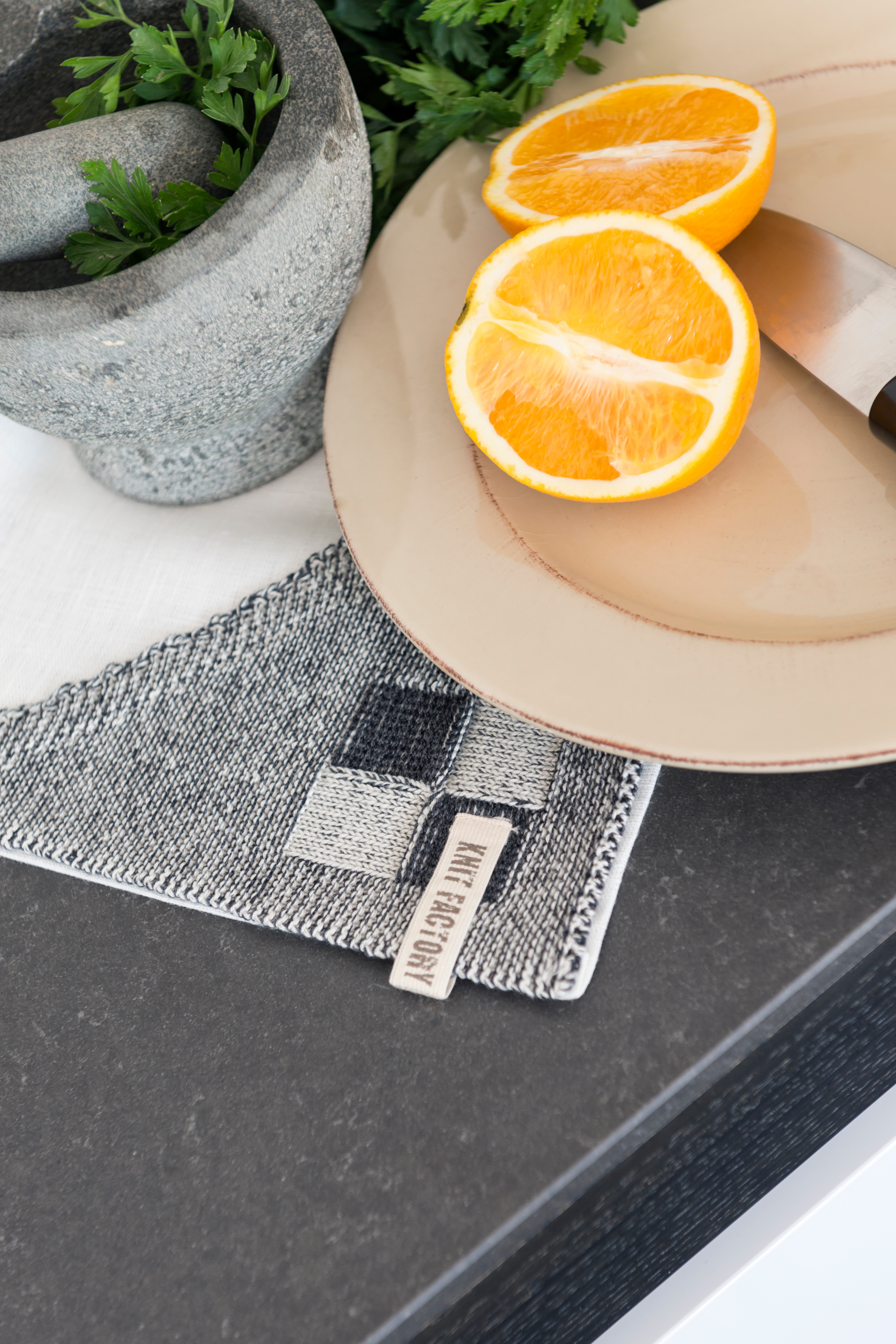 Tea-towel Block Ecru/Anthracite