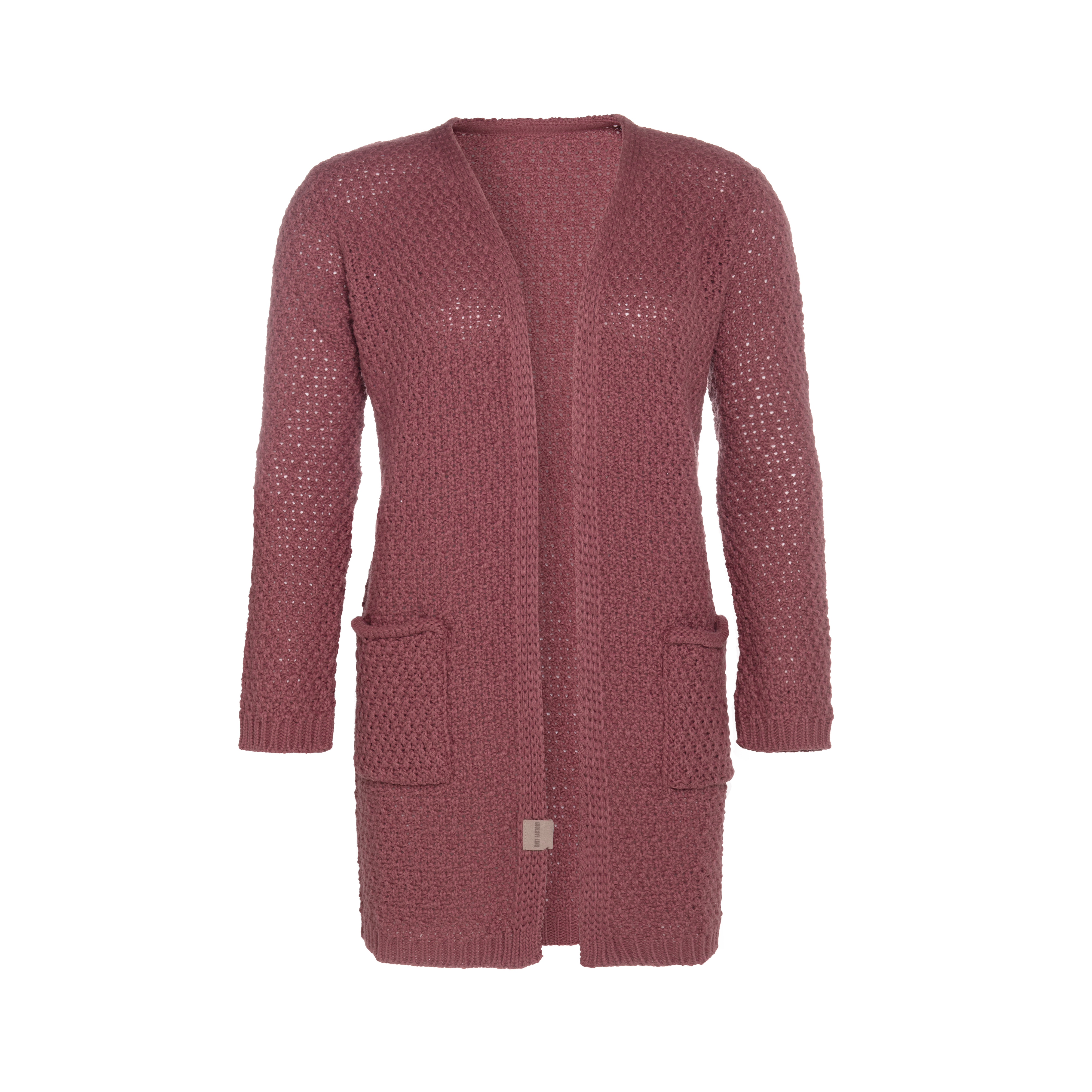 Luna Gebreid Vest Stone Red - 40/42 - Met steekzakken