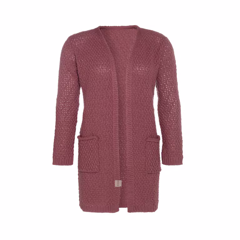 Luna Gebreid Vest Stone Red - 40/42 - Met steekzakken