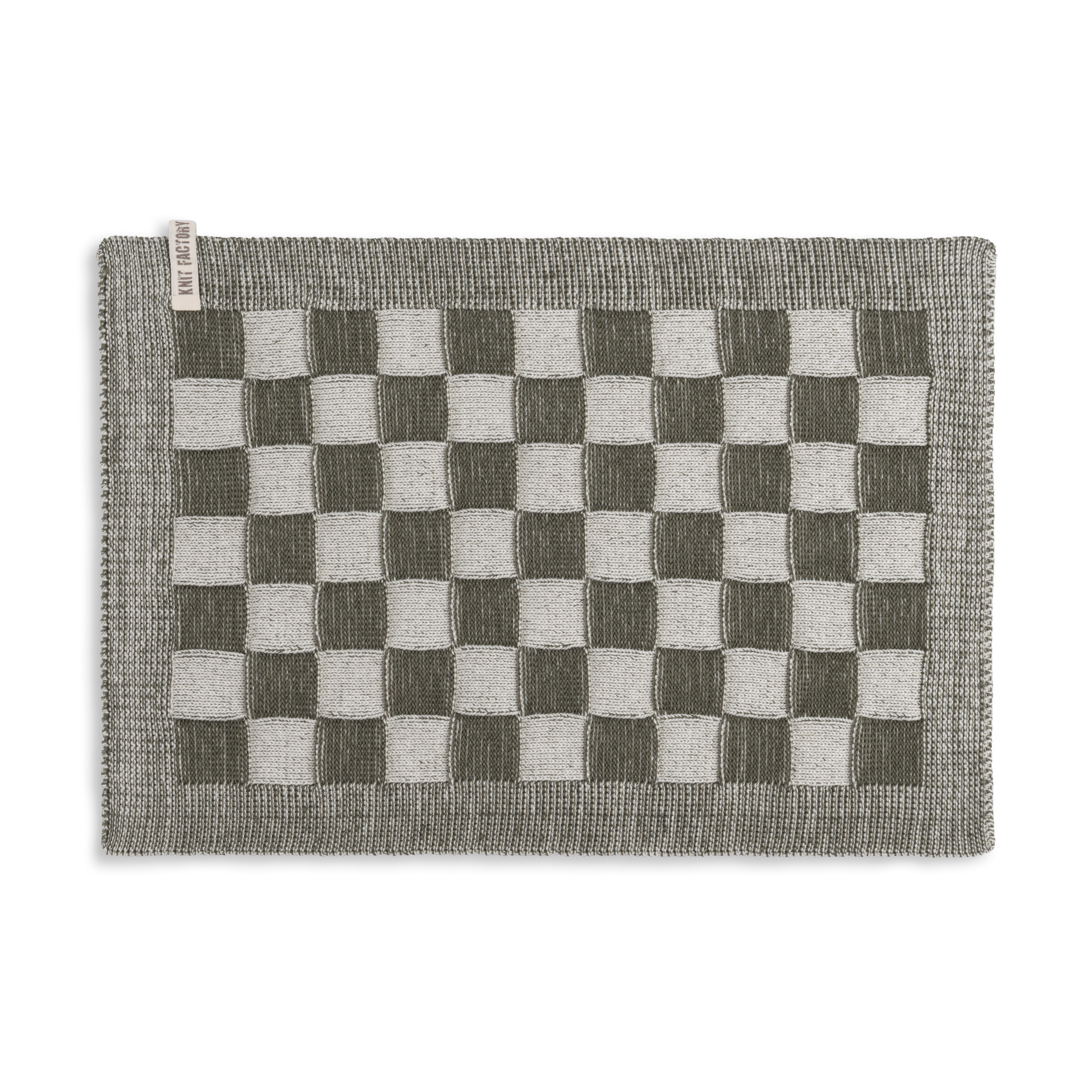 Tischset Block Ecru/Khaki