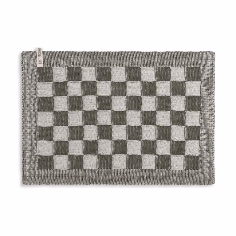 Tischset Block Ecru/Khaki