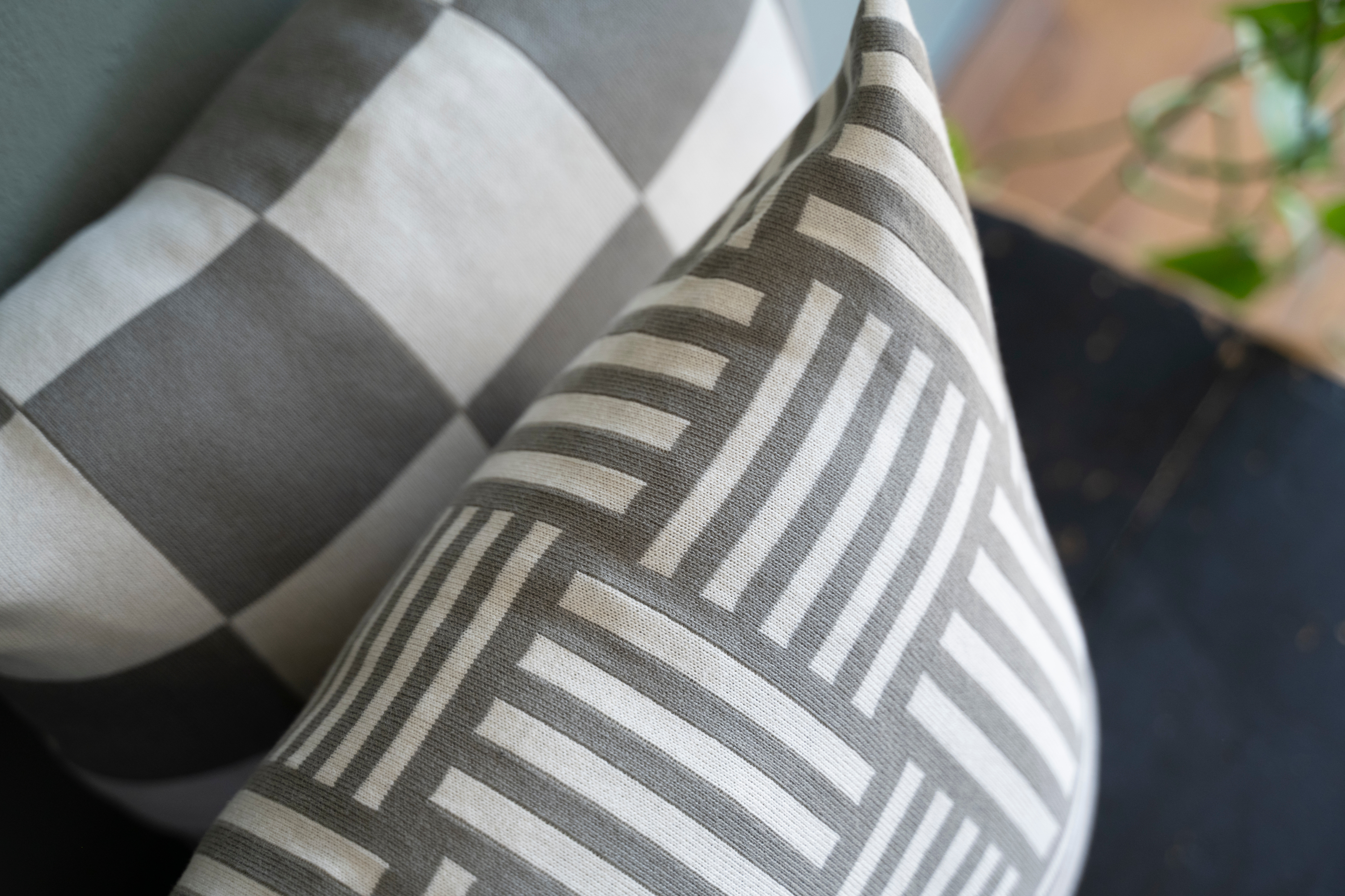Dash Cushion Ecru/Urban Green - 50x50