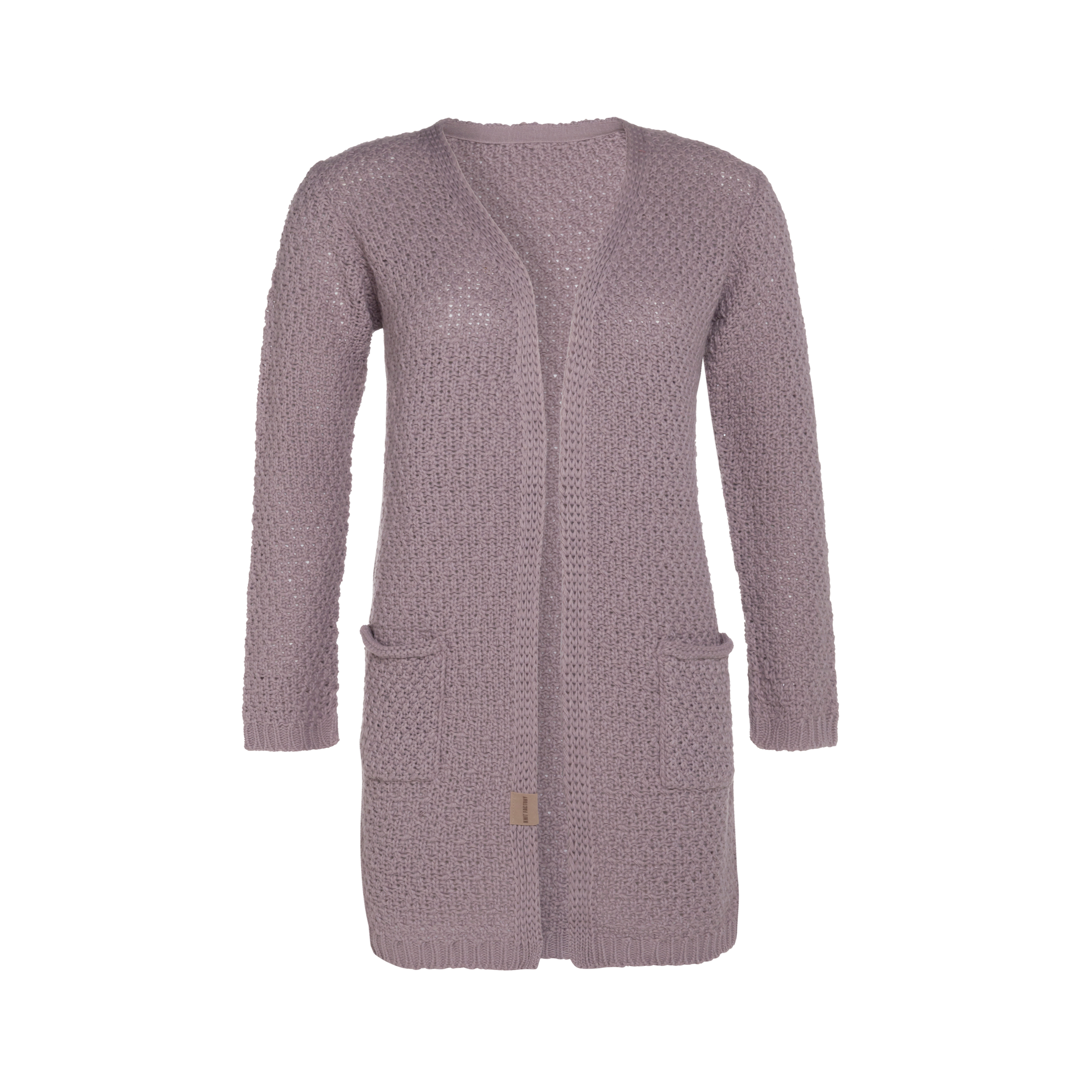 Luna Knitted Cardigan Mauve - 36/38 - With side pockets