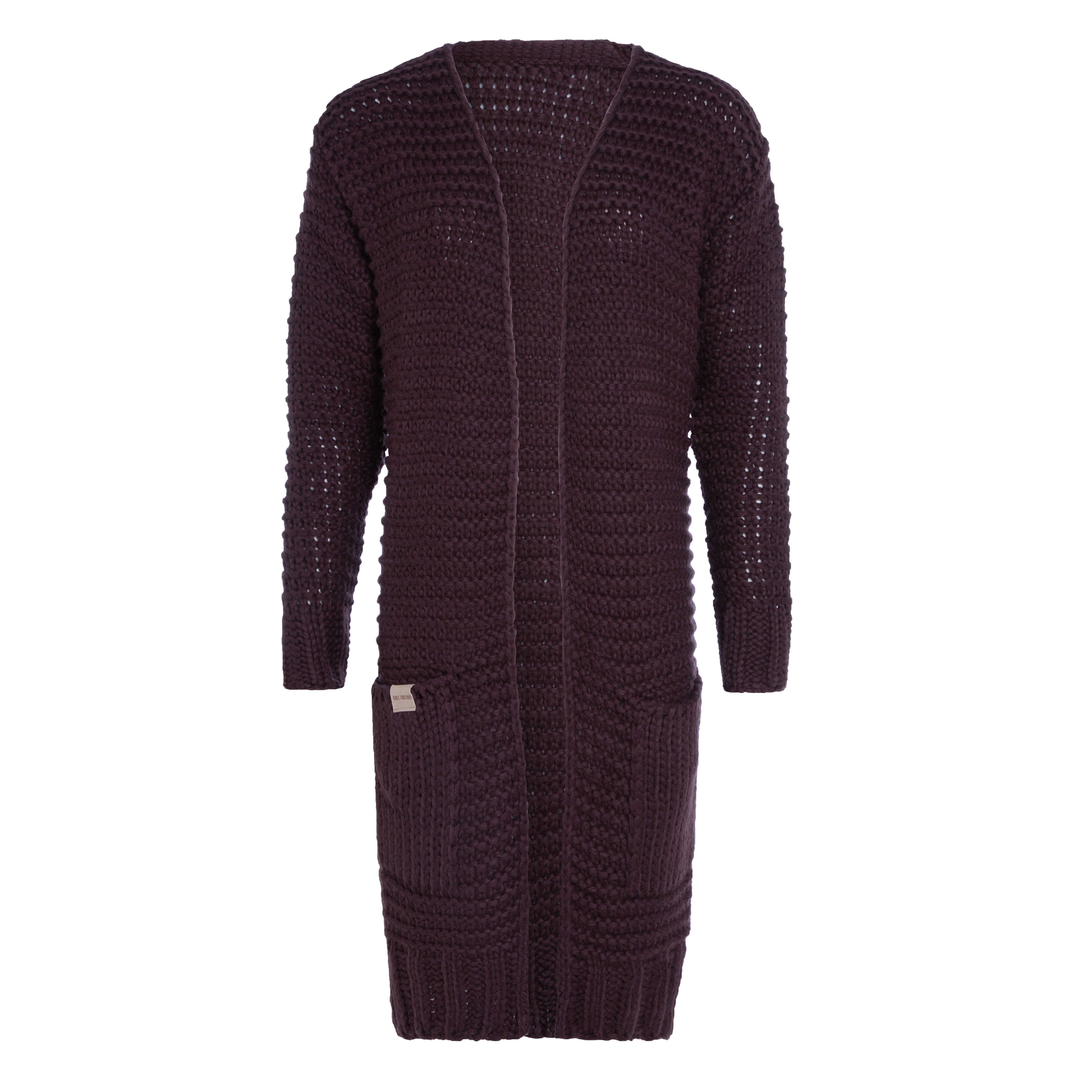 Alex Long Knitted Cardigan Aubergine - 36/38