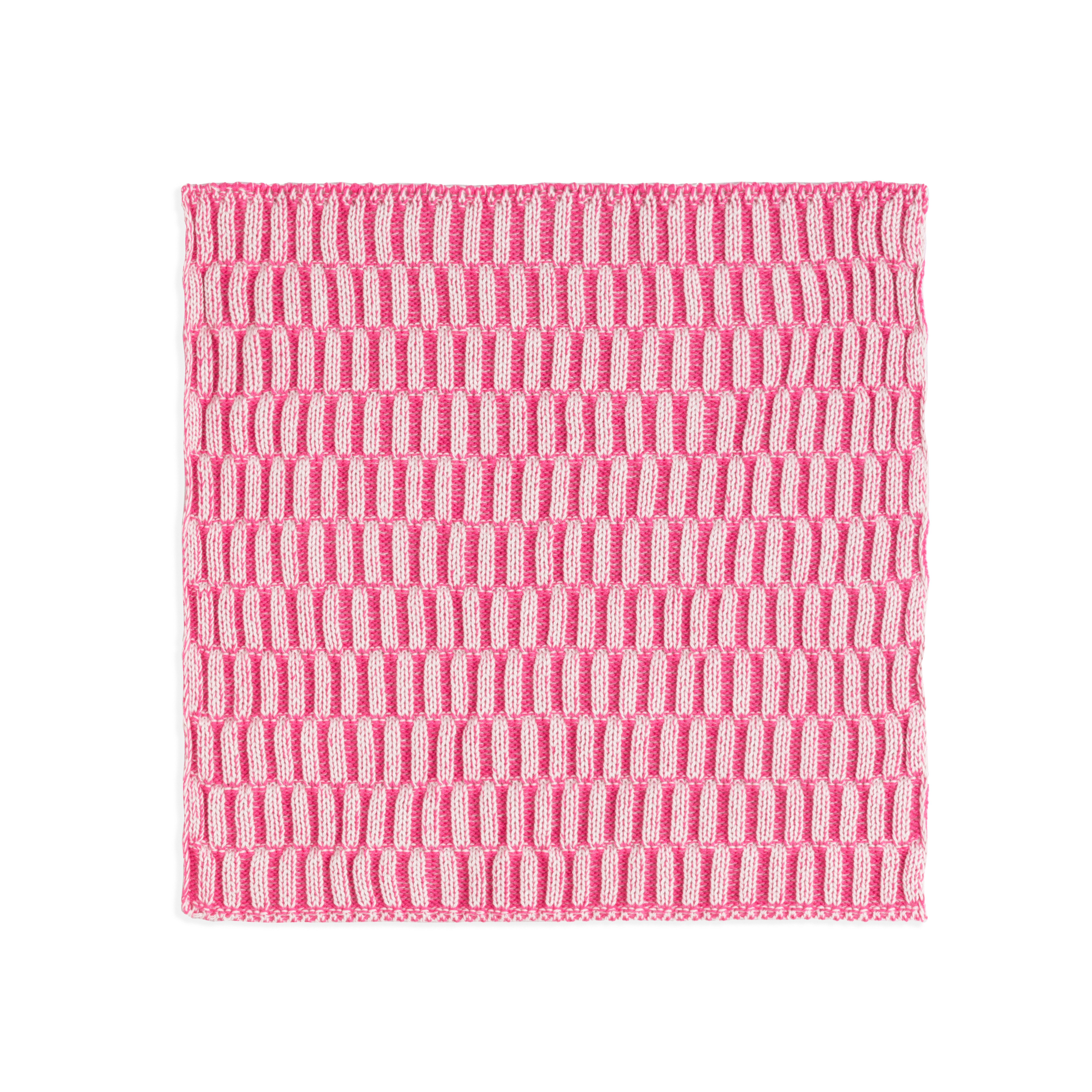 Spültuch Block Ecru/Fuchsia