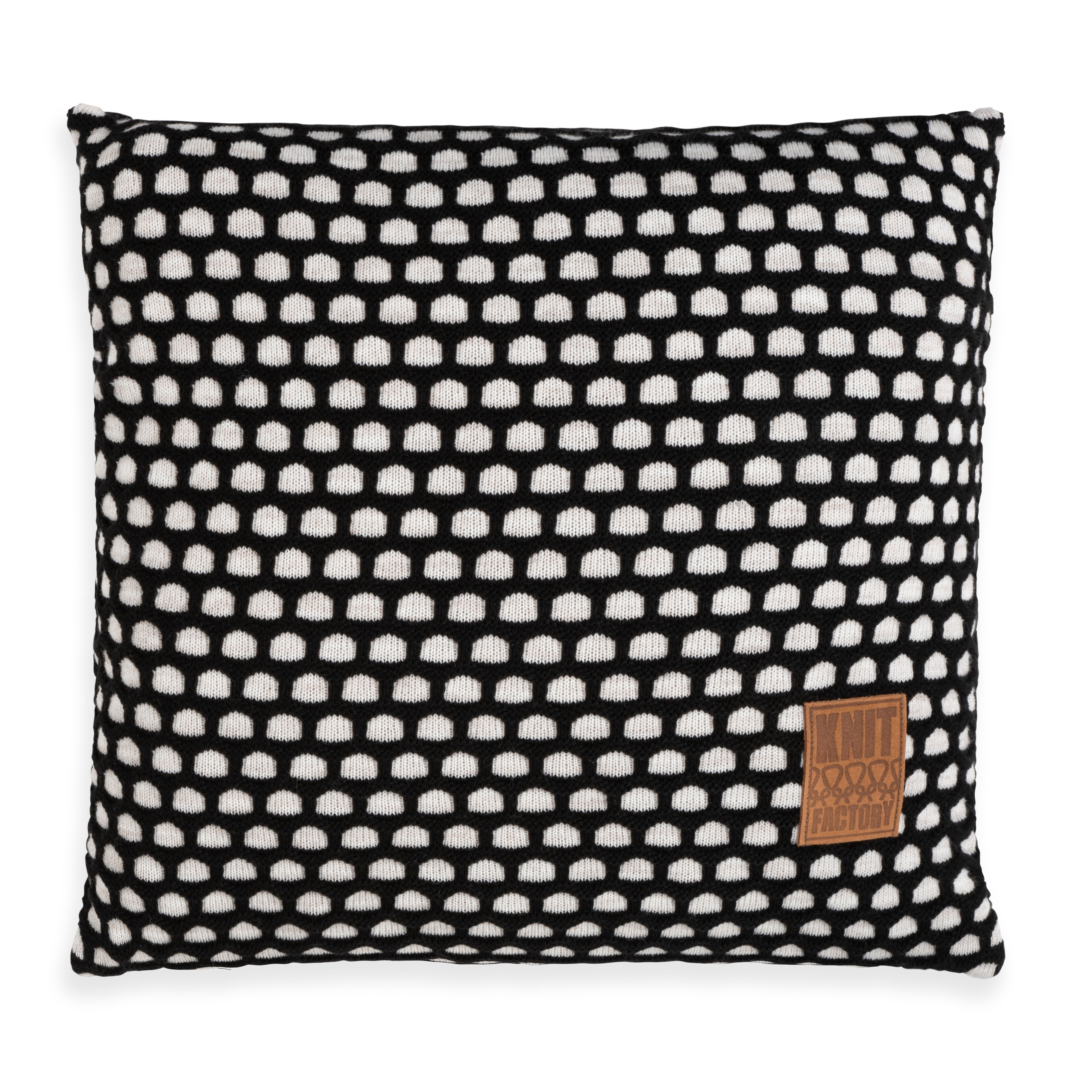Mila Kissen Beige/Schwarz - 50x50