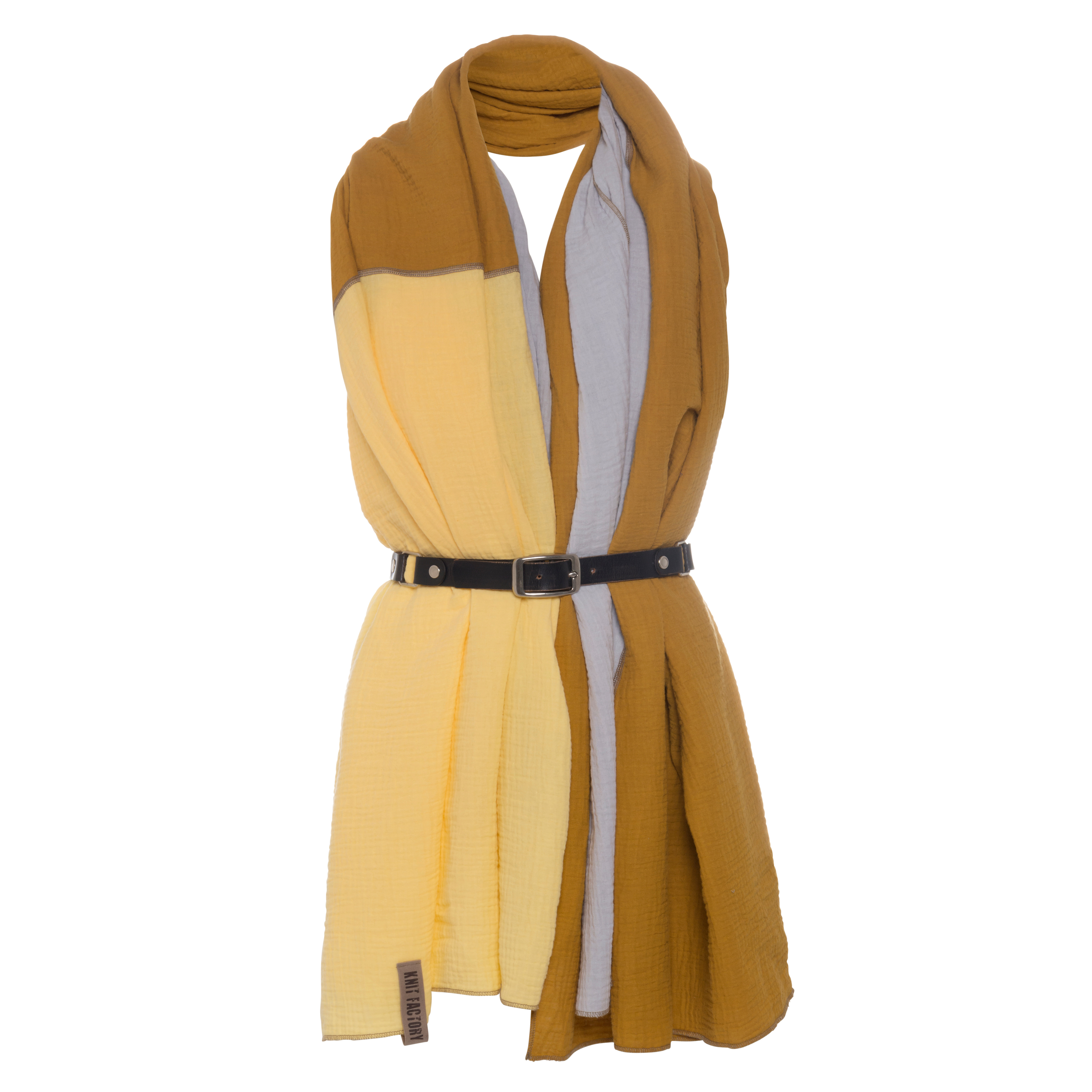 Fay Pareo - XL Musselintuch - Strandtuch Ocker/Citrus
