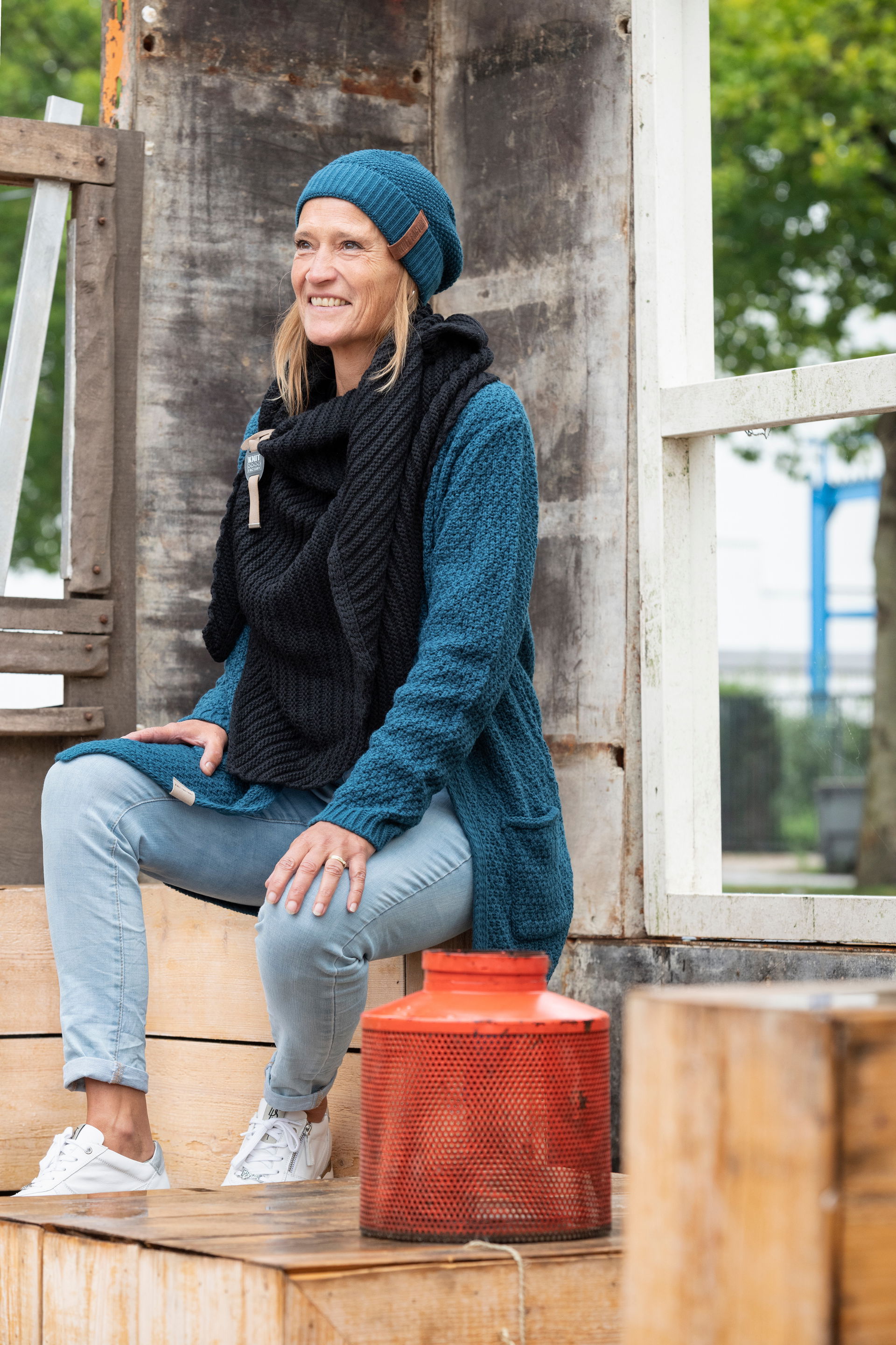 Luna Gebreid Vest New Camel - 36/38 - Met steekzakken