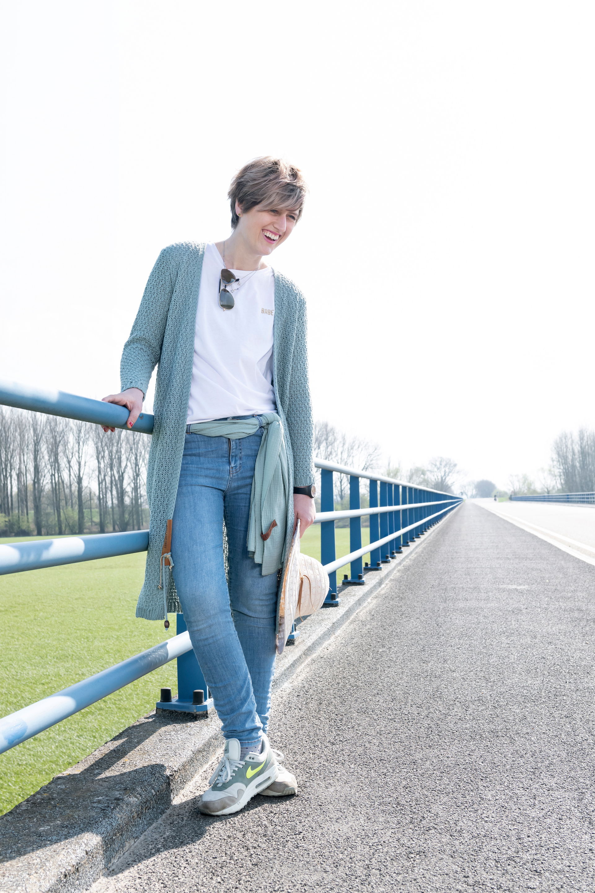 Luna Long Knitted Cardigan Stone Green - 36/38