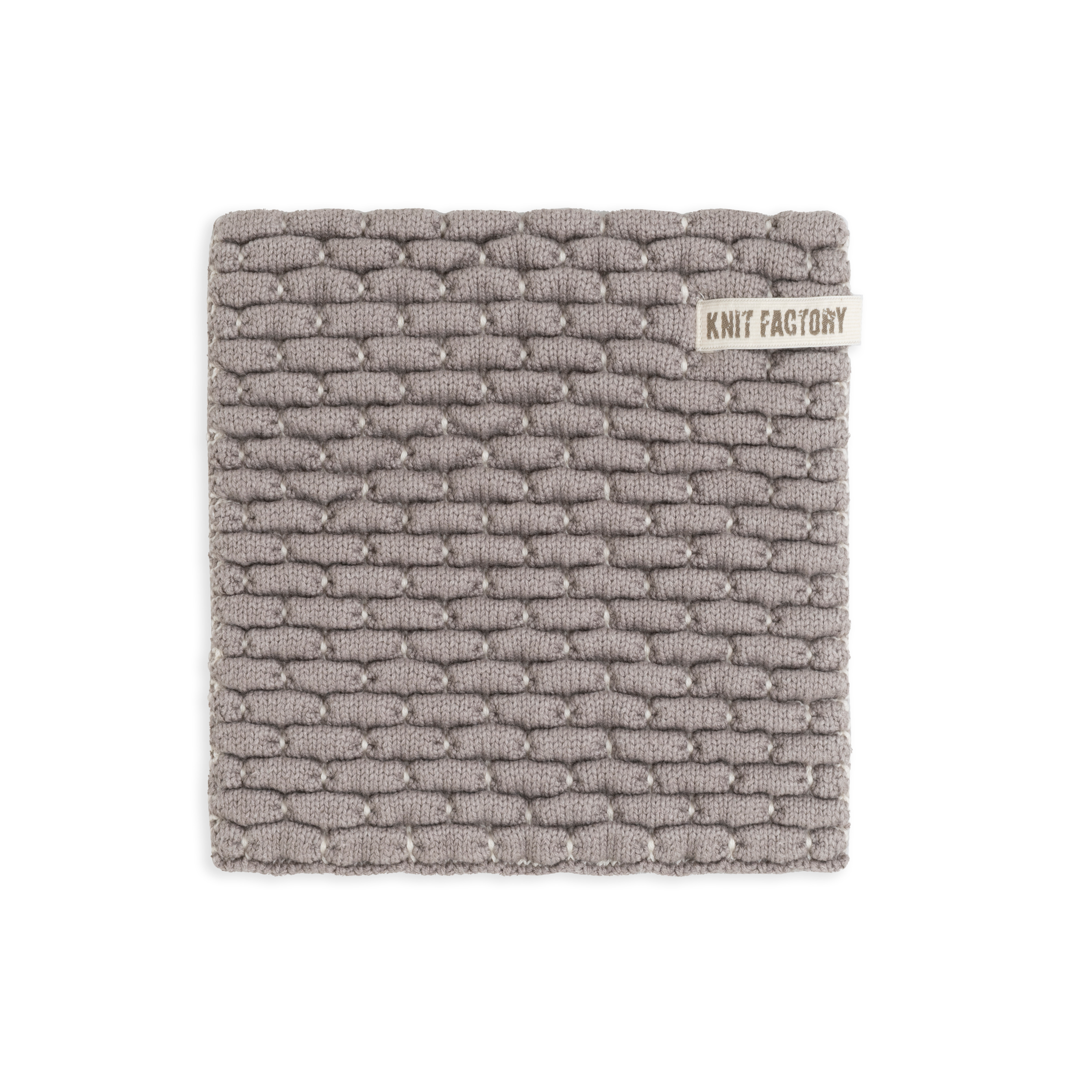 Knitted trivet Block Ecru/Med Grey