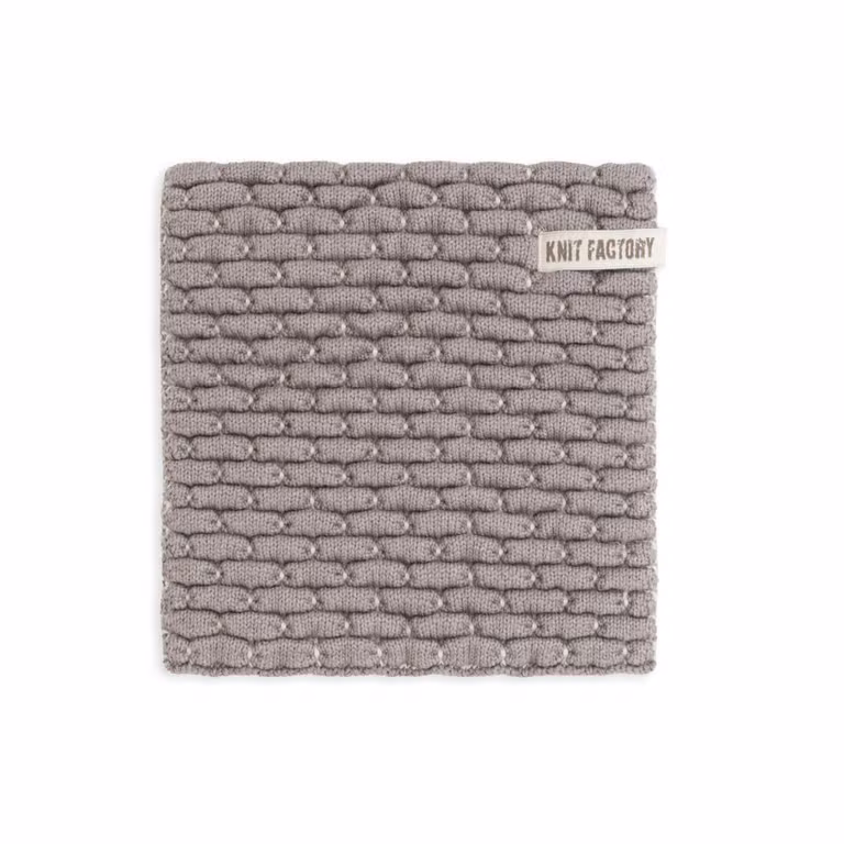 Dessous de Plat Tricoté Block Ecru/Med Grey