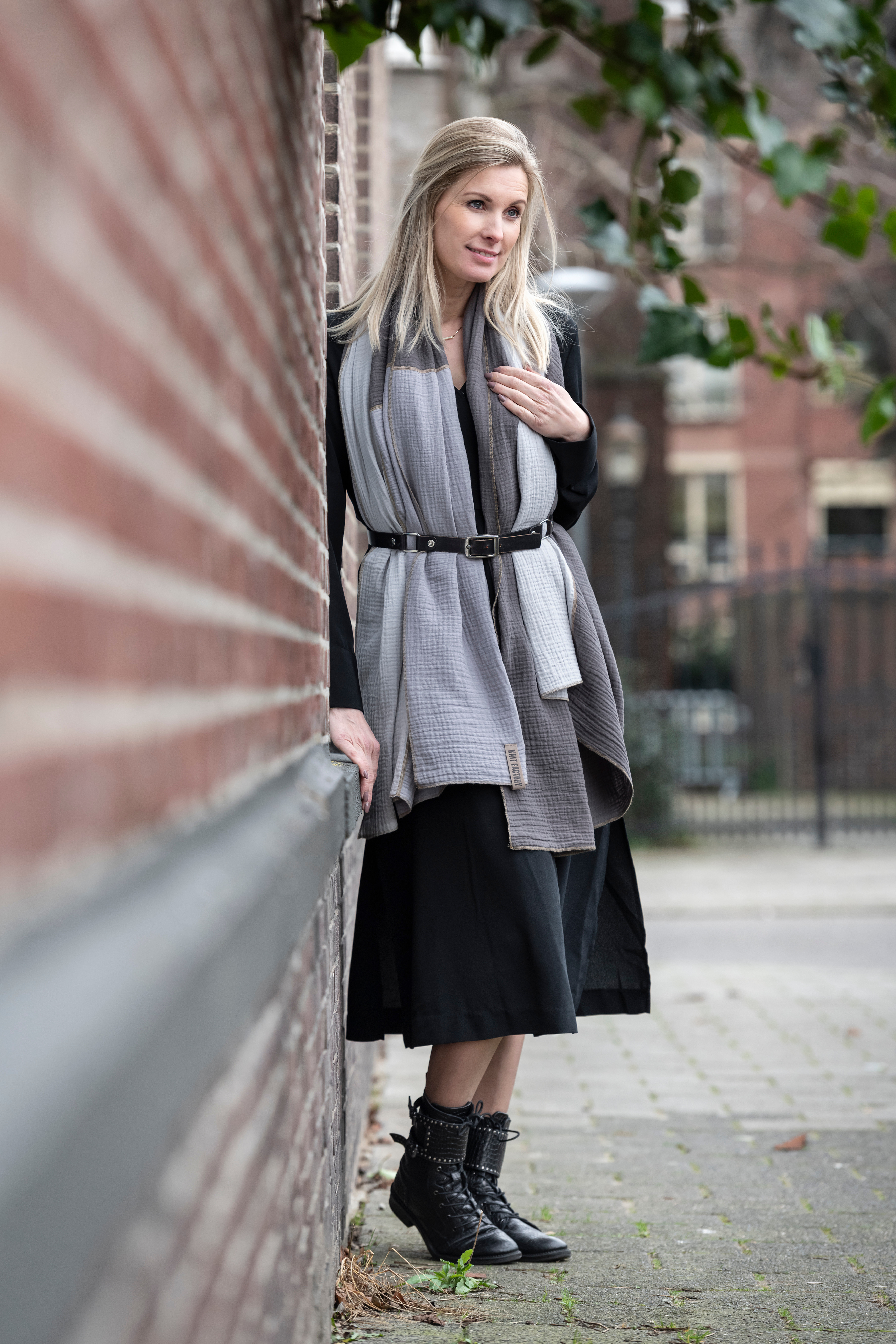 Fay Pareo - XL Scarf - Beach cloth Anthracite/Grey Fay Pareo - XL Scarf - Beach cloth Anthracite/Grey