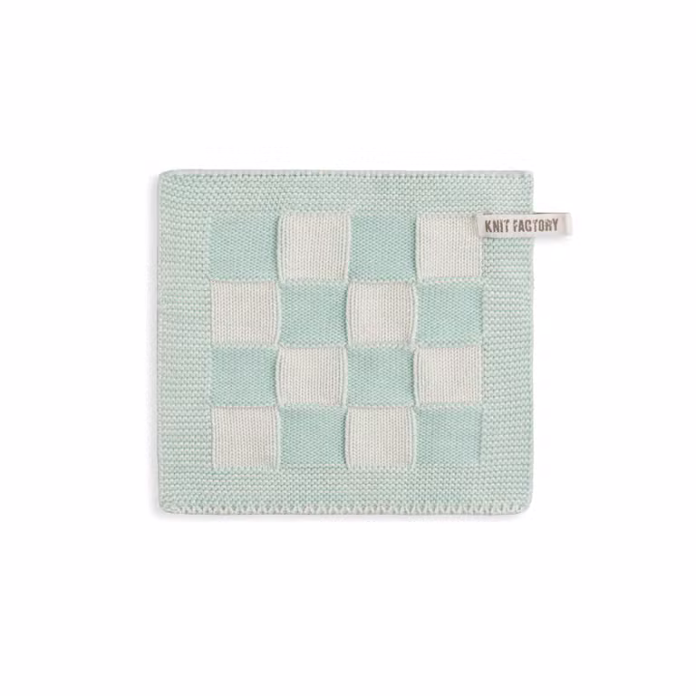 Topflappen Block Ecru/Minze