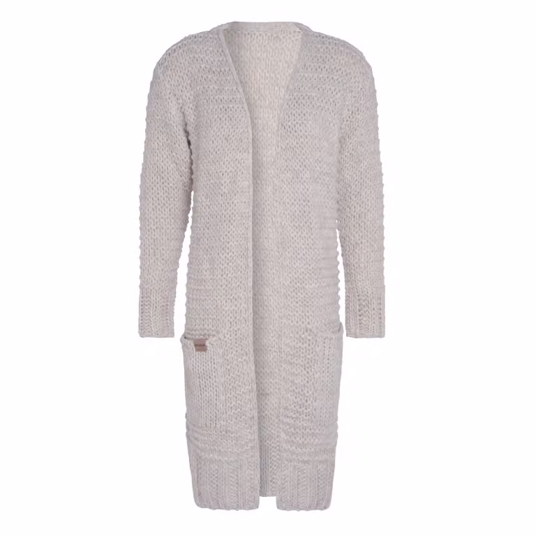 Alex Long Knitted Cardigan Beige - 36/38