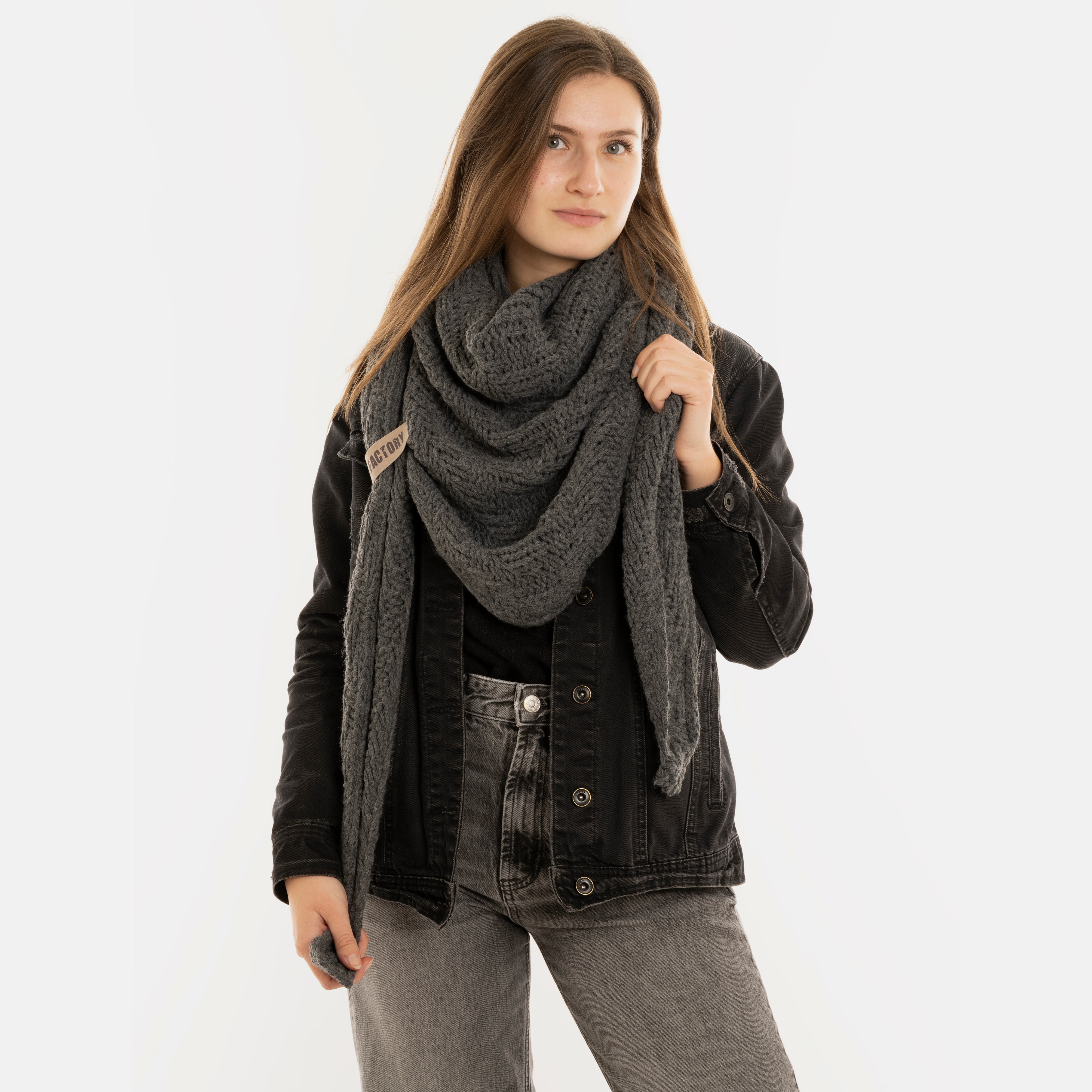 Sally Omslagdoek Antraciet