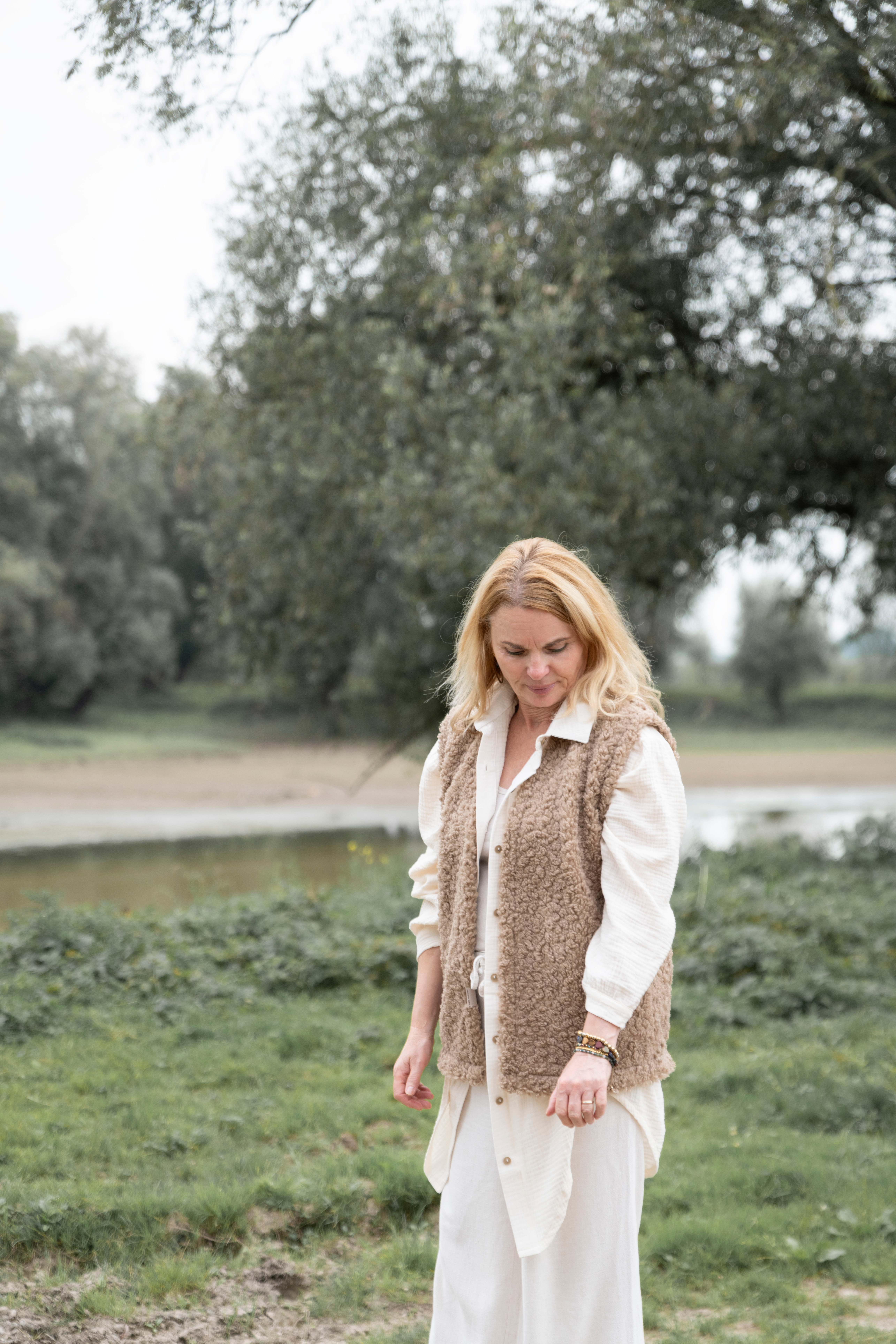 Rosie Gilet Teddy Linen - 36/44