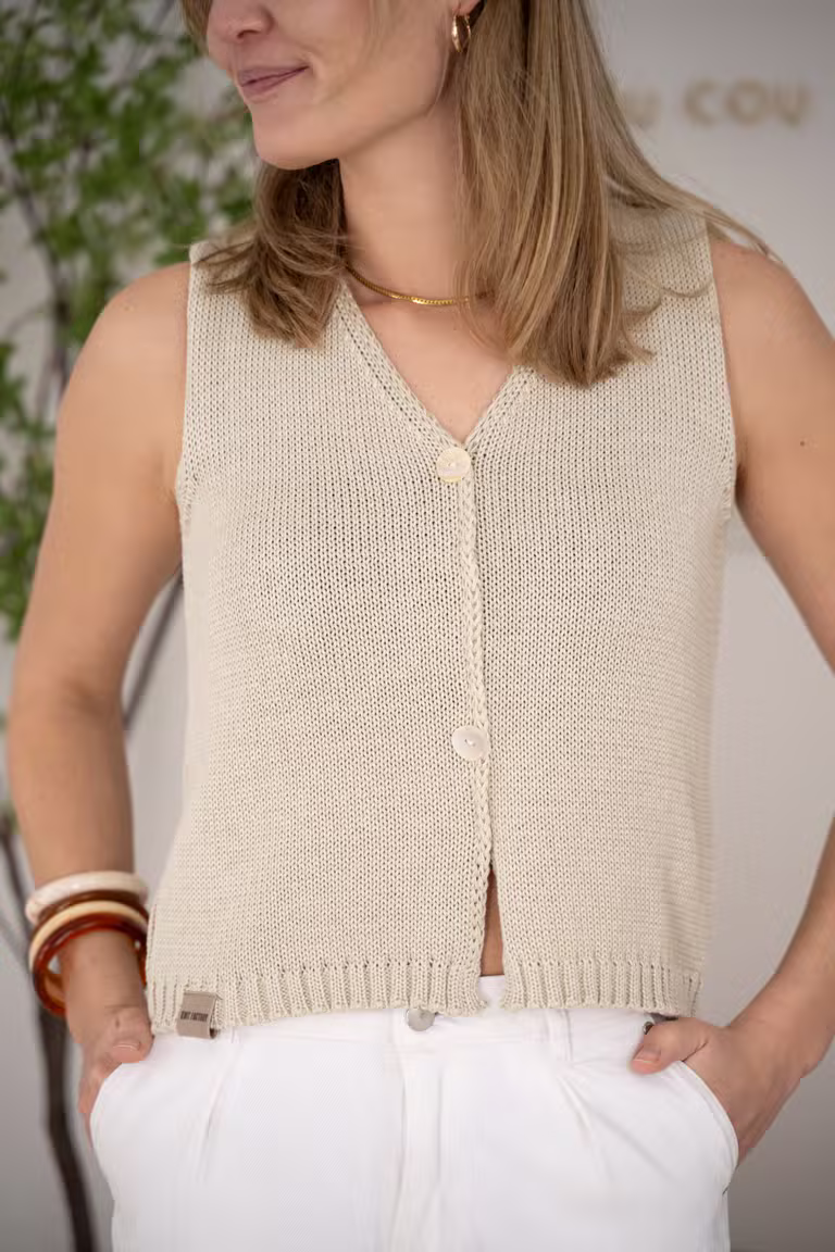 Lumi Knitted Gilet Olive Mist - 36/38