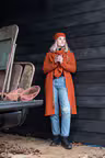 Luna Lange Strickjacke Taupe - 40/42