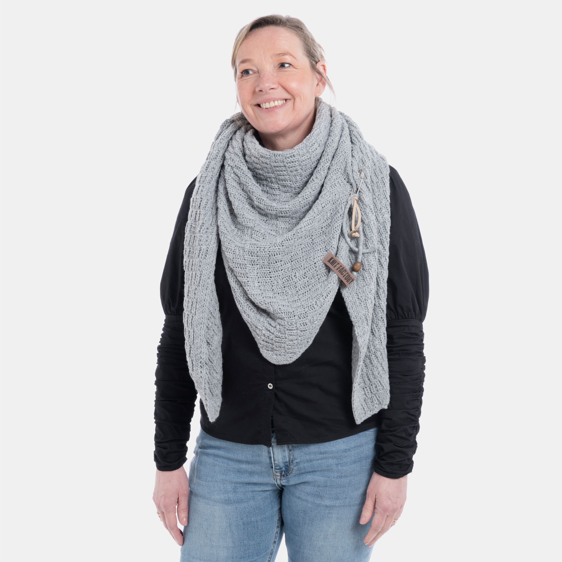 Jaida Triangle Scarf Light Grey