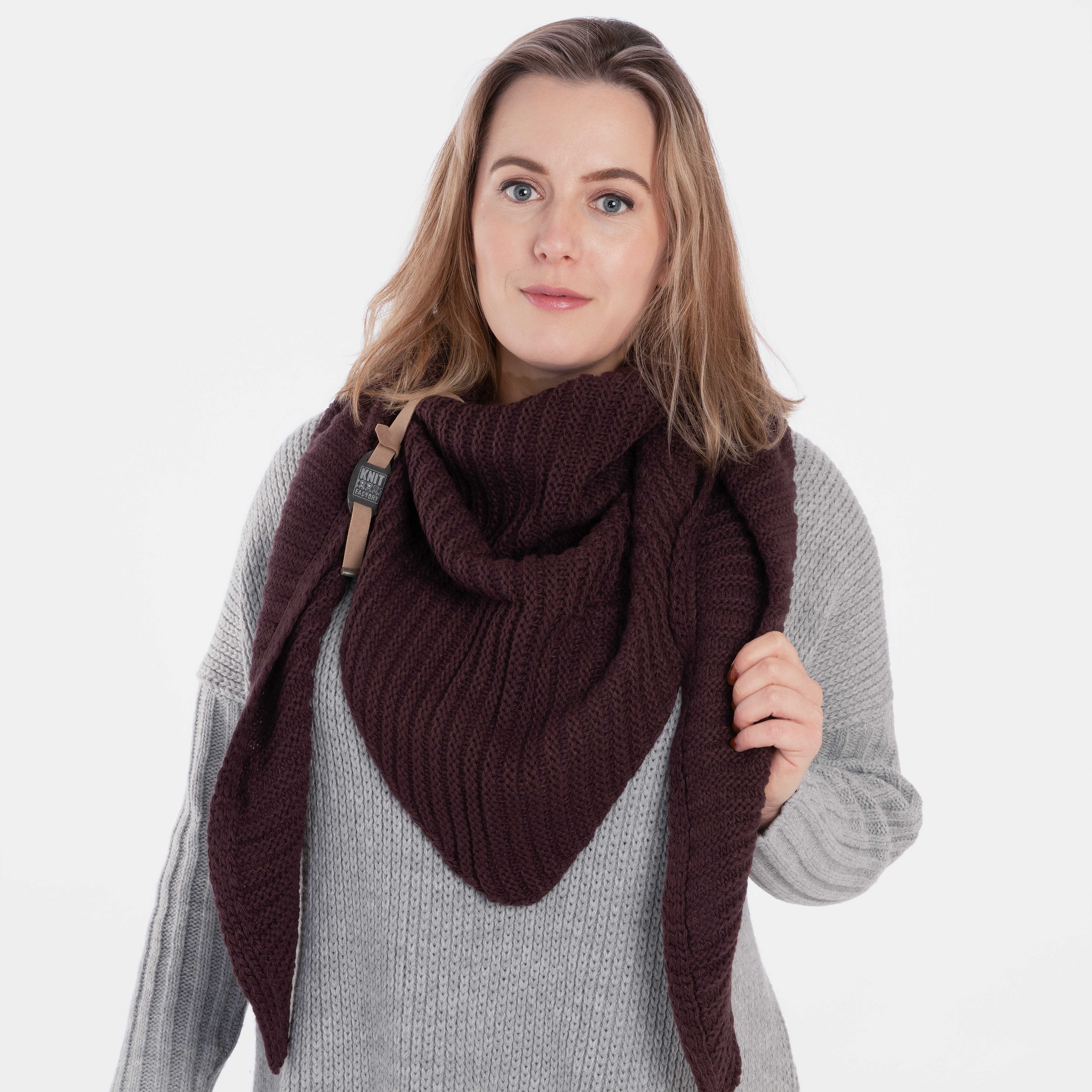 Demy Dreiecksschal Aubergine