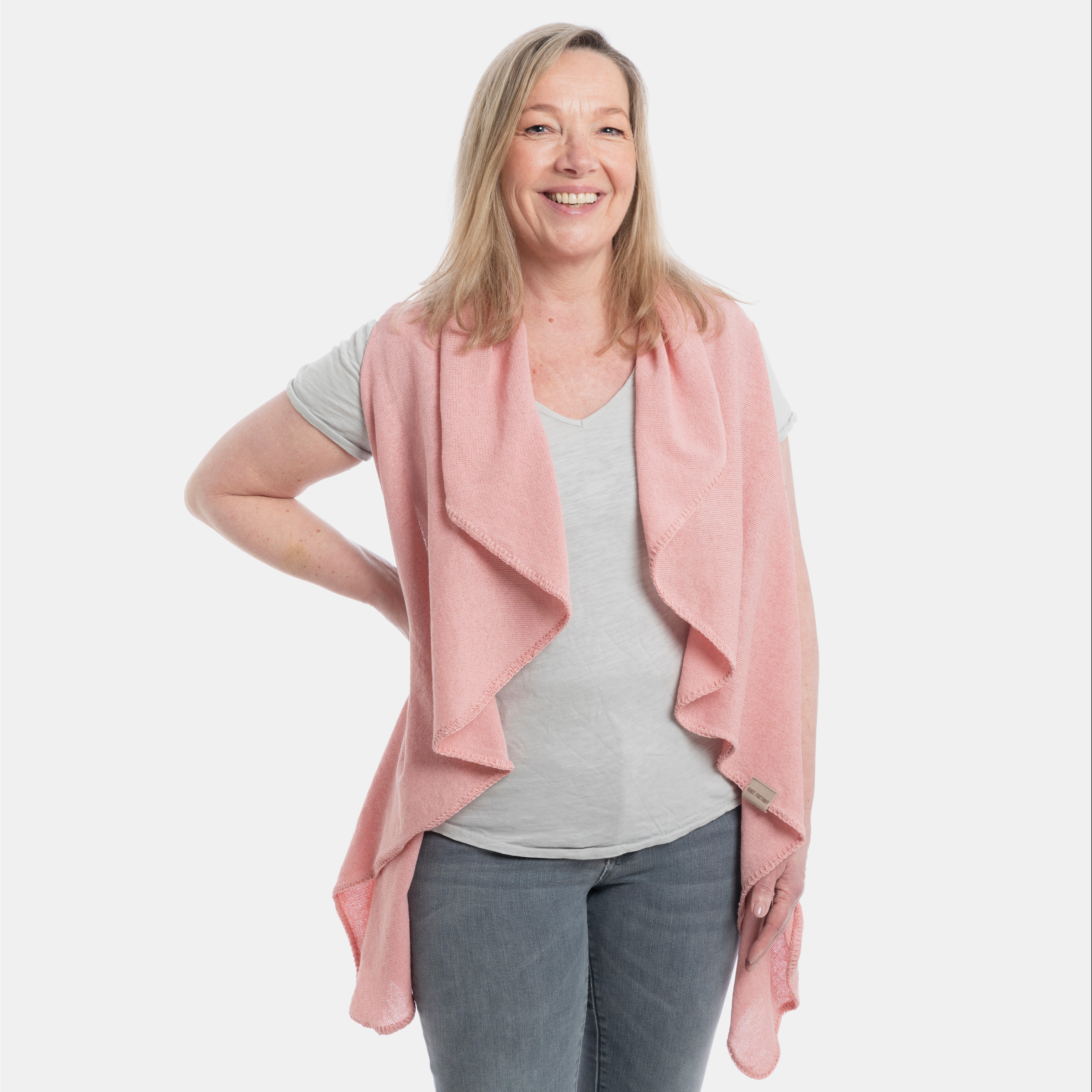 Senna Gestrickte Weste Alt Rosa